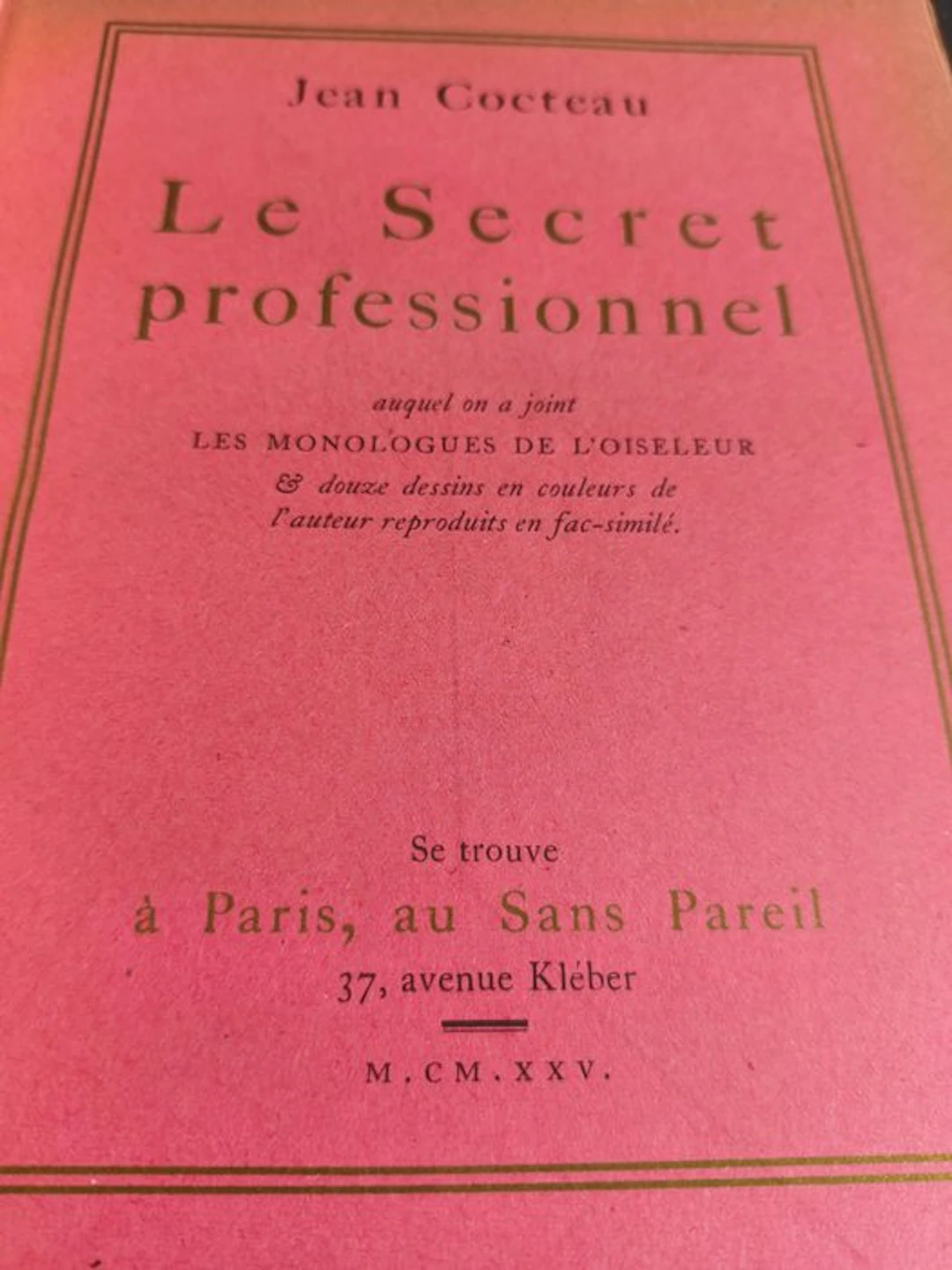 Jean Cocteau - Le secret professionnel [ex no 204 /440