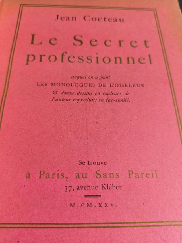 Jean Cocteau - Le secret professionnel [ex no 204 /440
