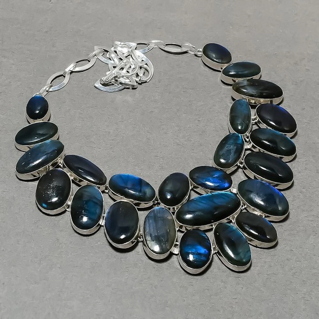 Metal - Necklace - Labradorite Vintage Necklace