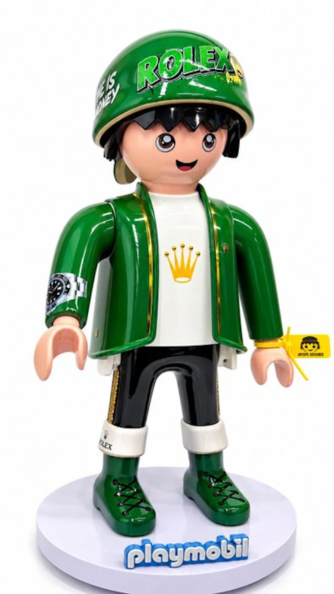 Vanessa Fodera (1981) - Rolex GMT Master II · Playmobil XXL TIME IS MONEY