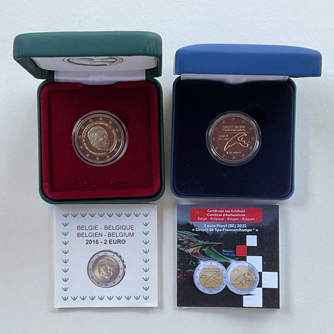 Belgium. 2 Euro 2016/2025 "Child Focus" + "Spa" (2 coins)...