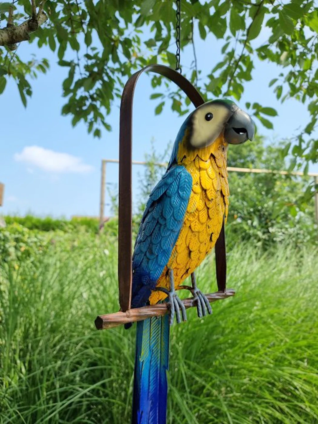 Papegaai op schommel - Figurine - Parrot on Swing - Metal