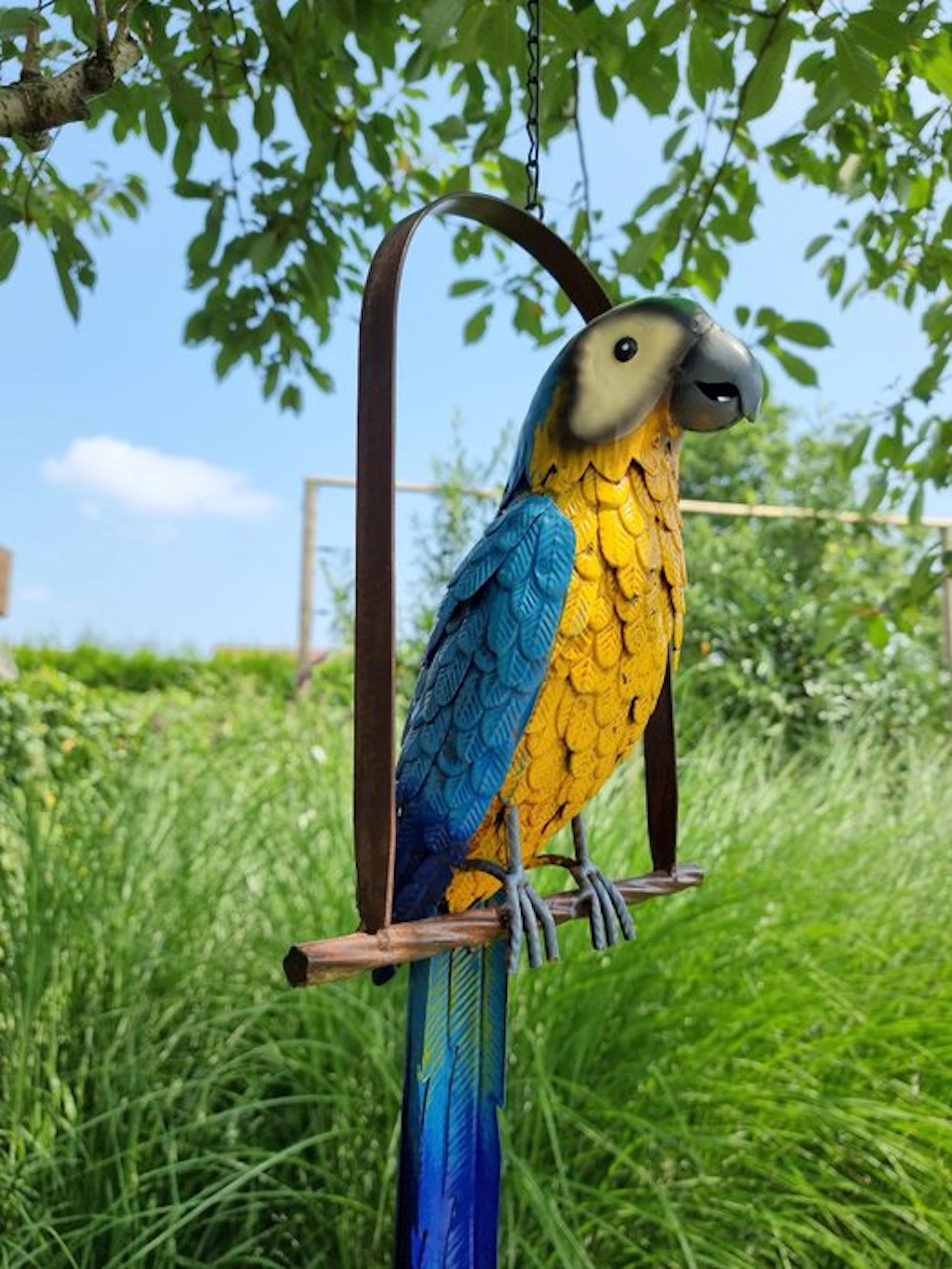 Papegaai op schommel - Figurine - Parrot on Swing - Metal