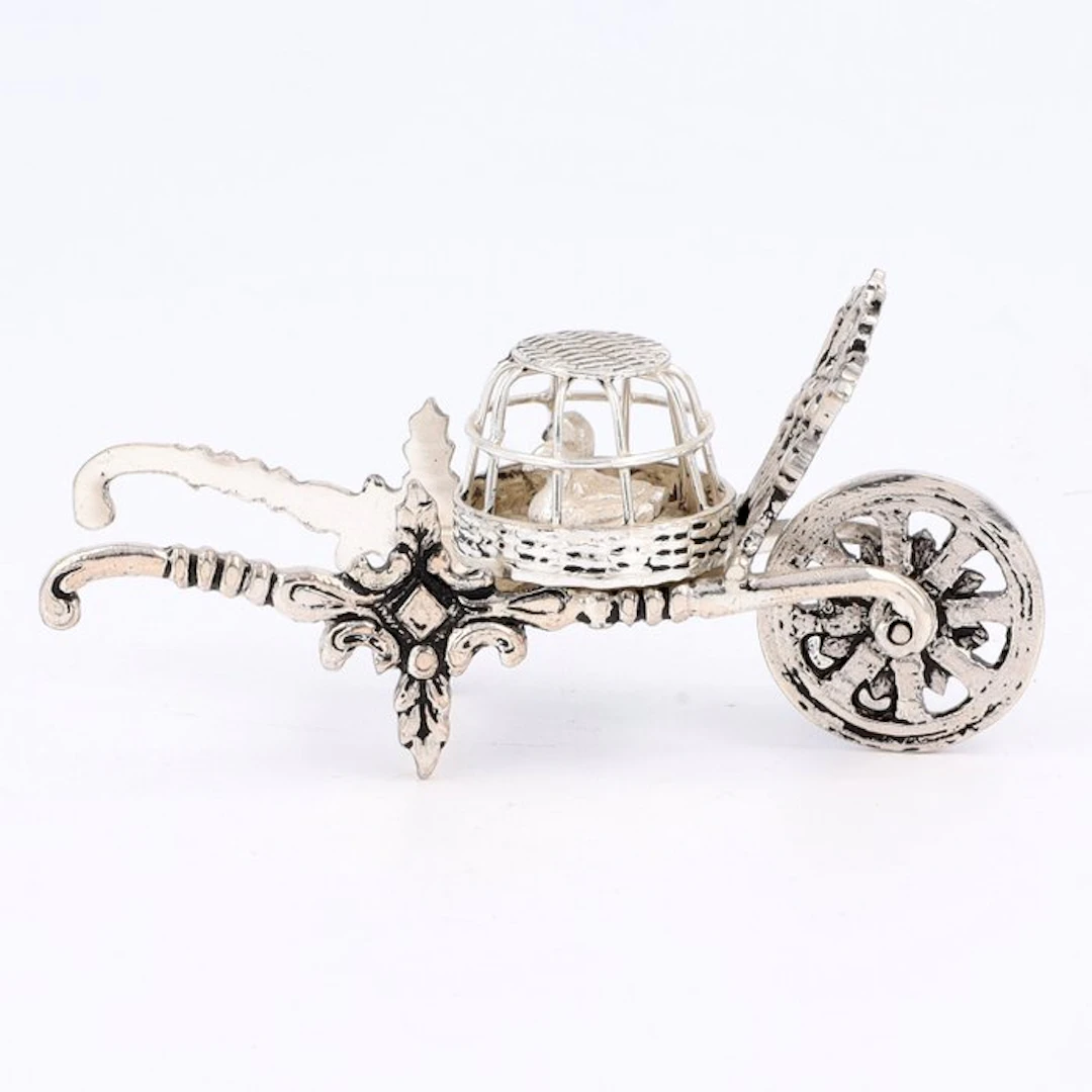 Z. Nieuwpoort - Figurine - Kruiwagen met eendenmand - .835 silver