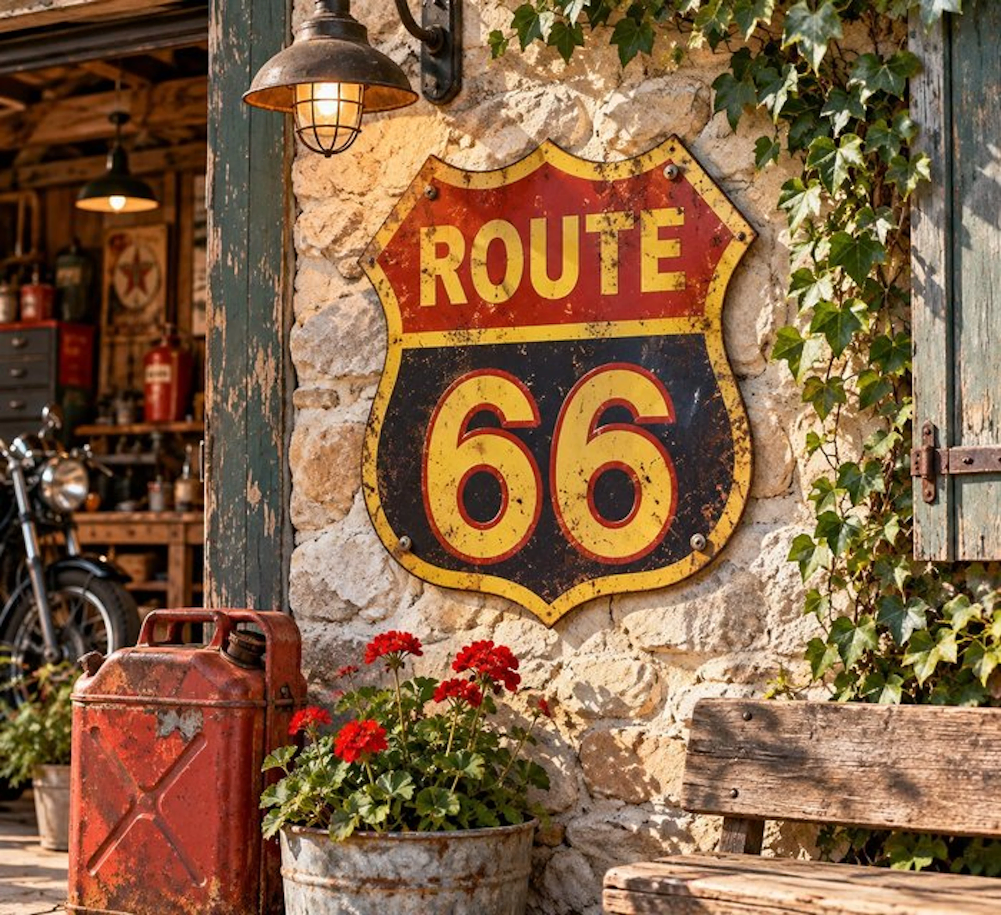 Wall decoration - Belgium - Route 66 wall sign