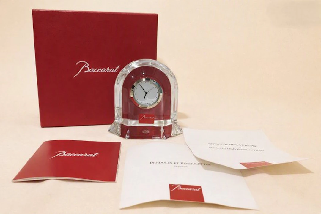 Table/desk clock - Baccarat - Crystal - 1970-1980, 1980-1990 - FULL SET