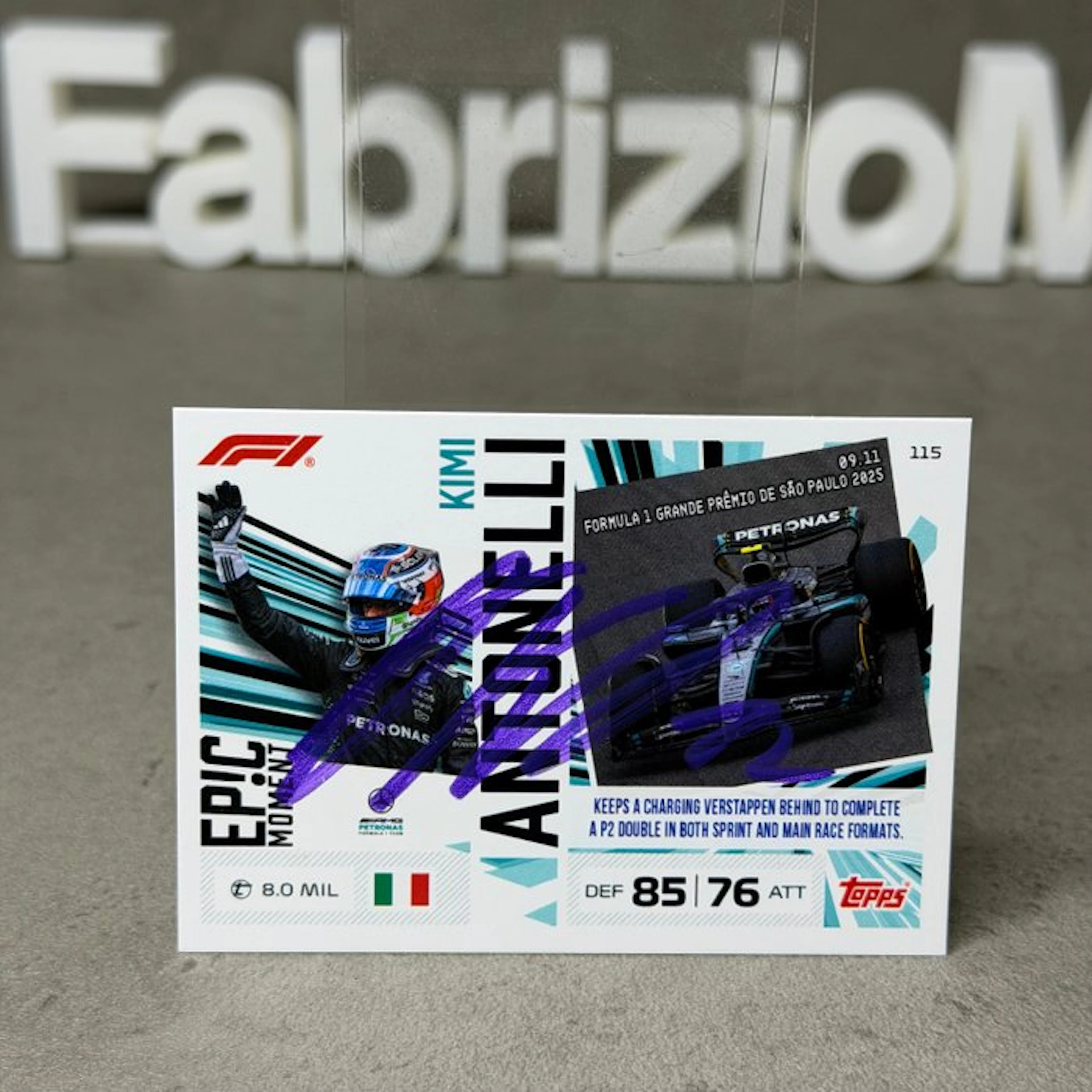 Mercedes - Topps Card 101 Epic Moment Kimi Antonelli...
