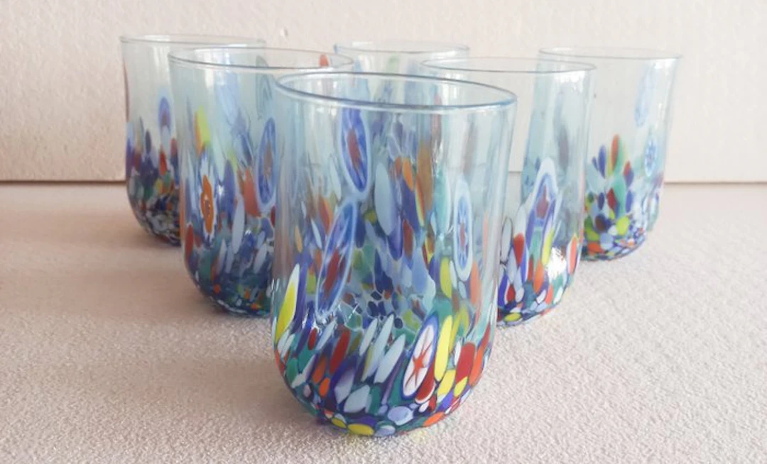 Drinking set (6) - Glass - NO RESERVE