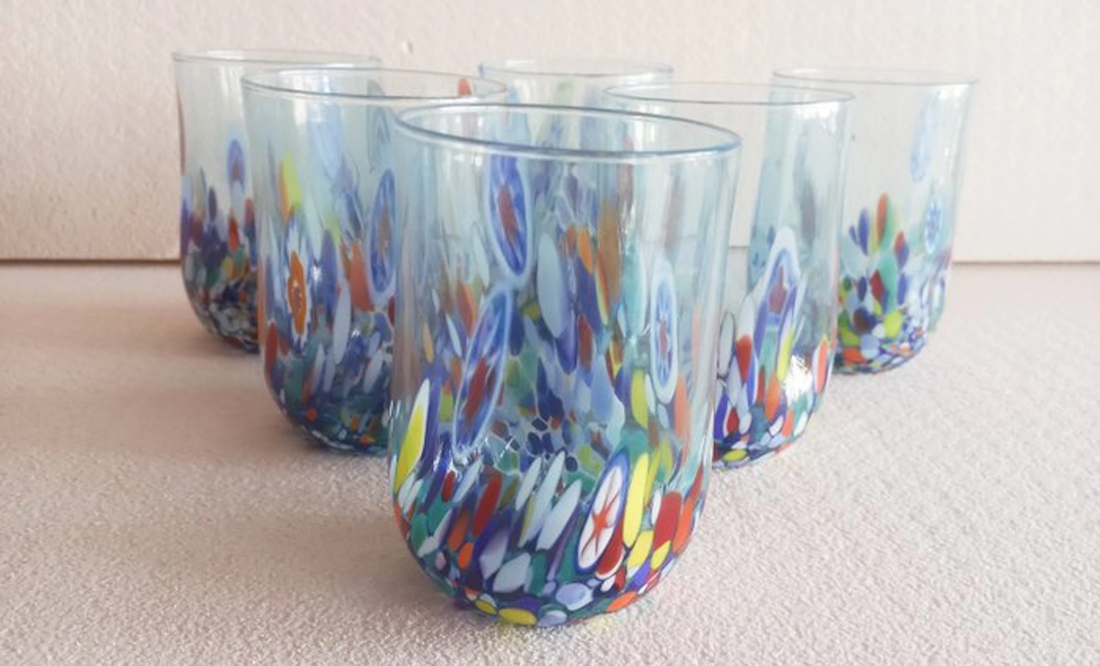 Drinking set (6) - Glass - NO RESERVE