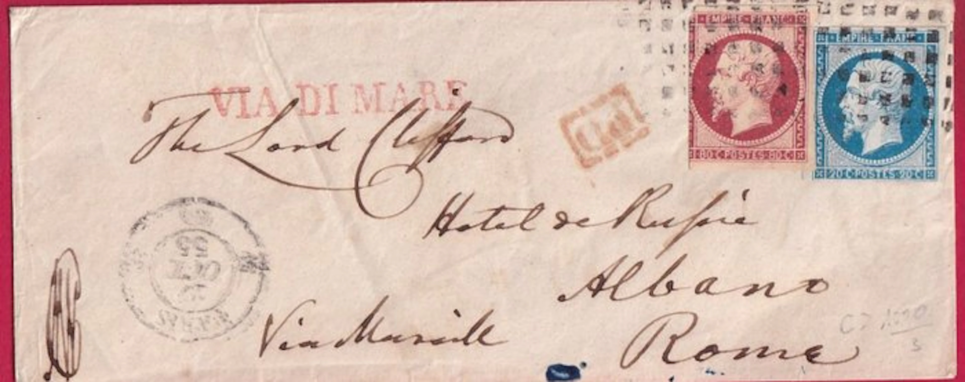 France - Ancient Italian States 1855 - Envelope Paris →...