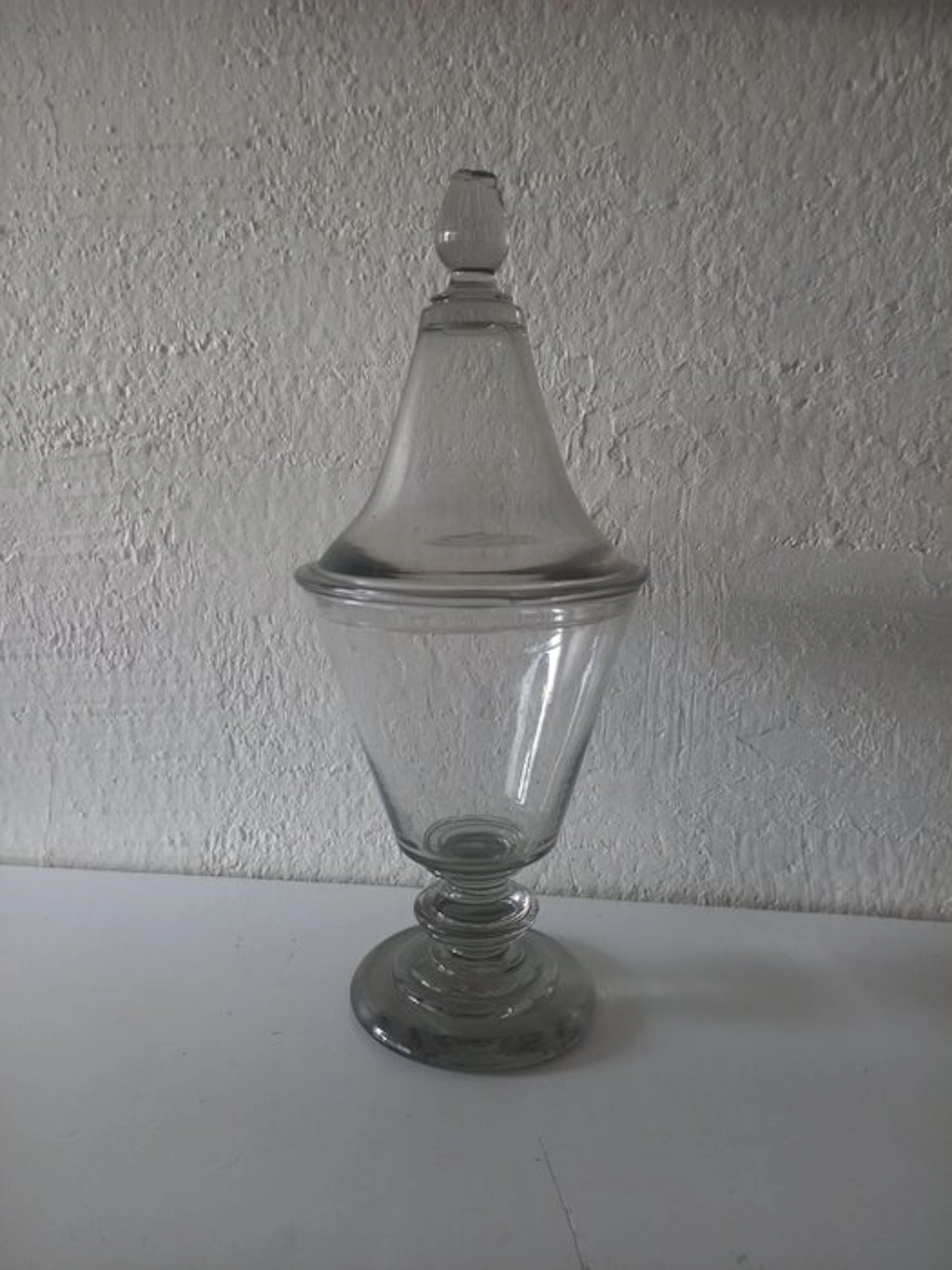 Lidded vase - Glass - Large candy dish.
