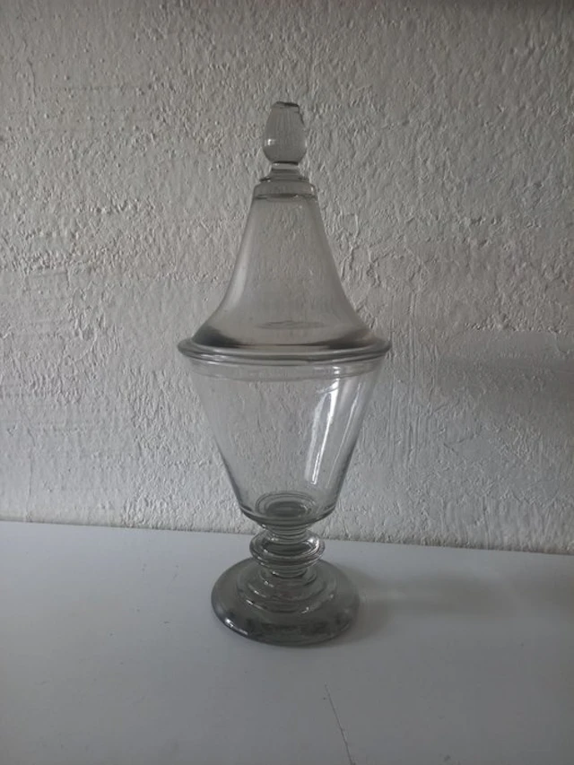 Lidded vase - Glass - Large candy dish.