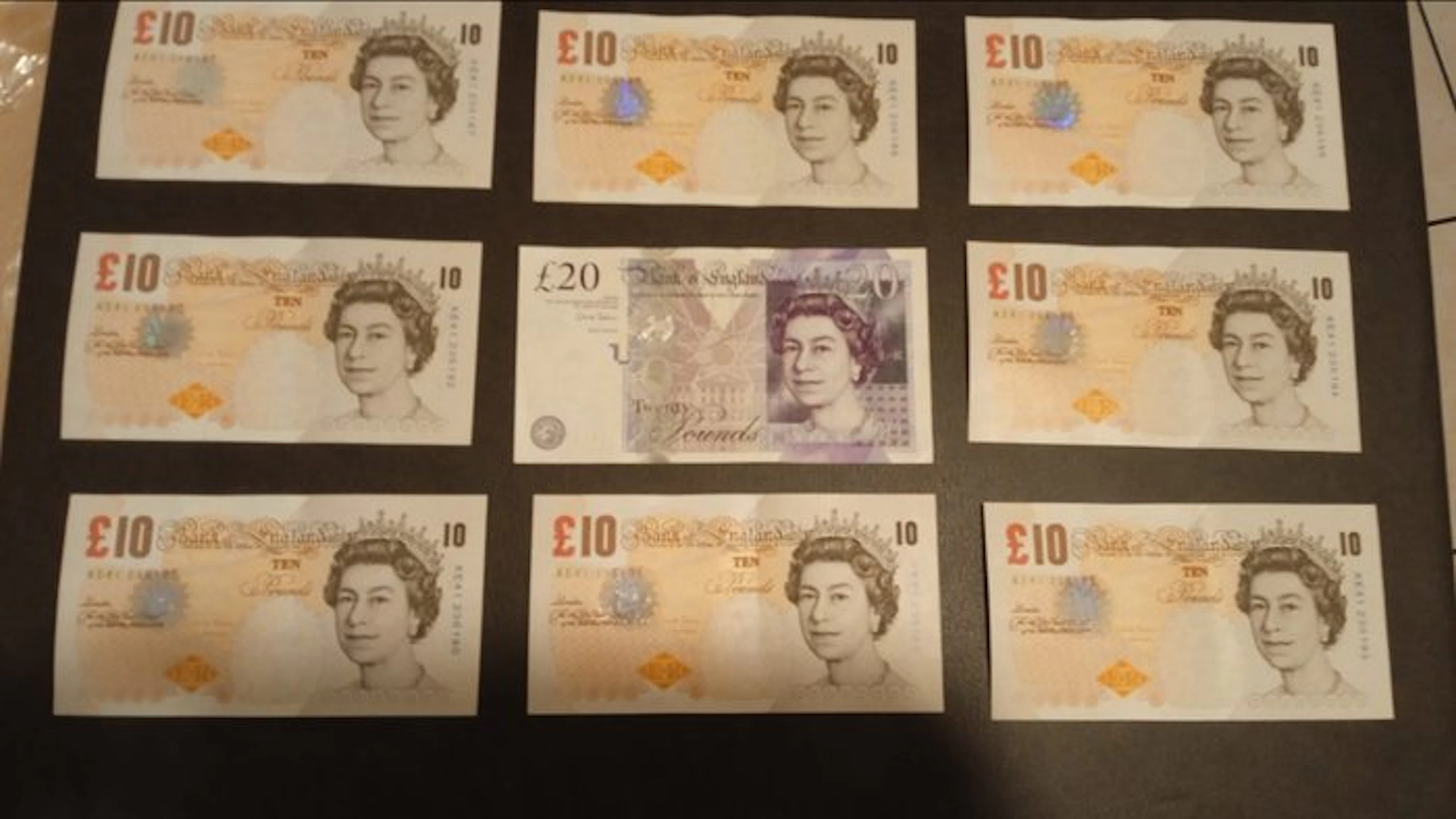 Great Britain. - 9 Banknotes - 100 Pounds - various dates (No reserve price)