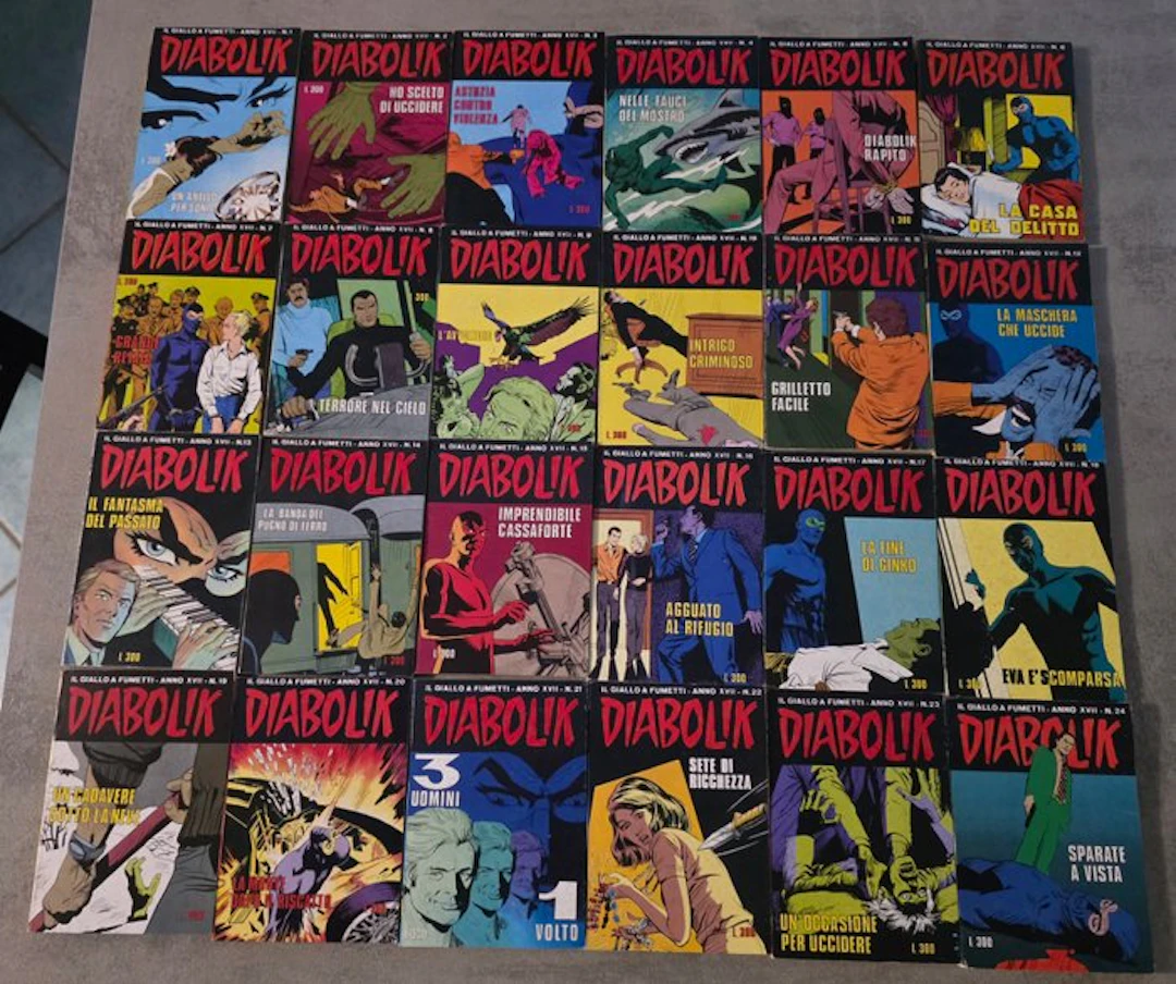 Diabolik anno XVI-XVII - sequenza completa - 50 Comic - First edition