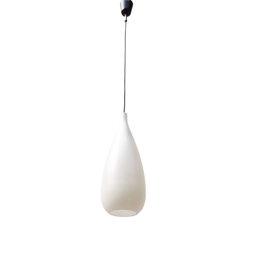 Nel gusto di Stilnovo - Hanging lamp - Opaline glass