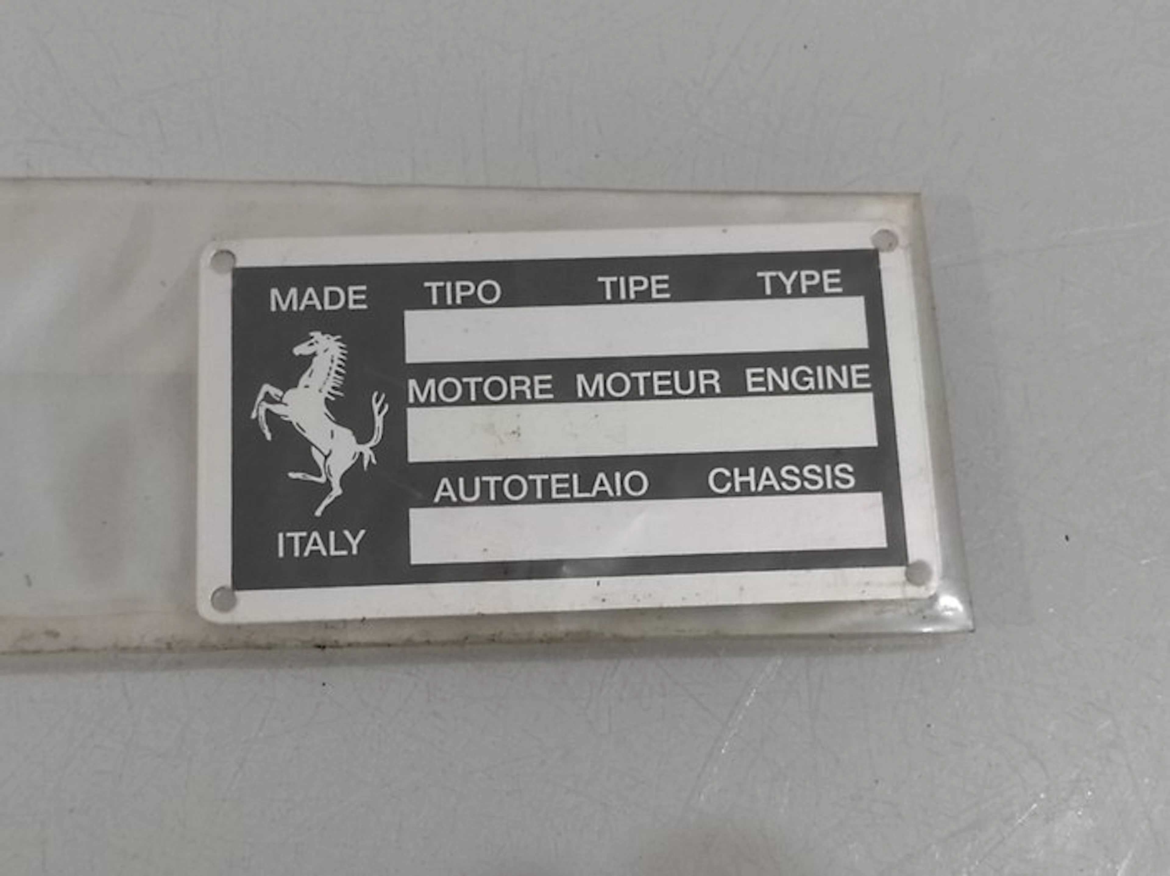 Ferrari chassis plate (identification tag) - Ferrari...