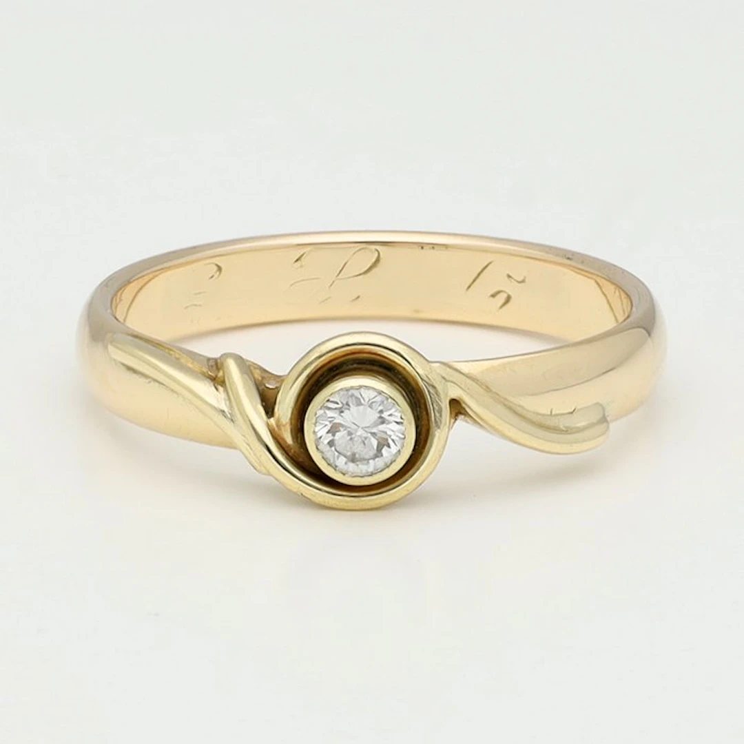 Ring - 14 kt. Yellow gold Diamond (Natural)