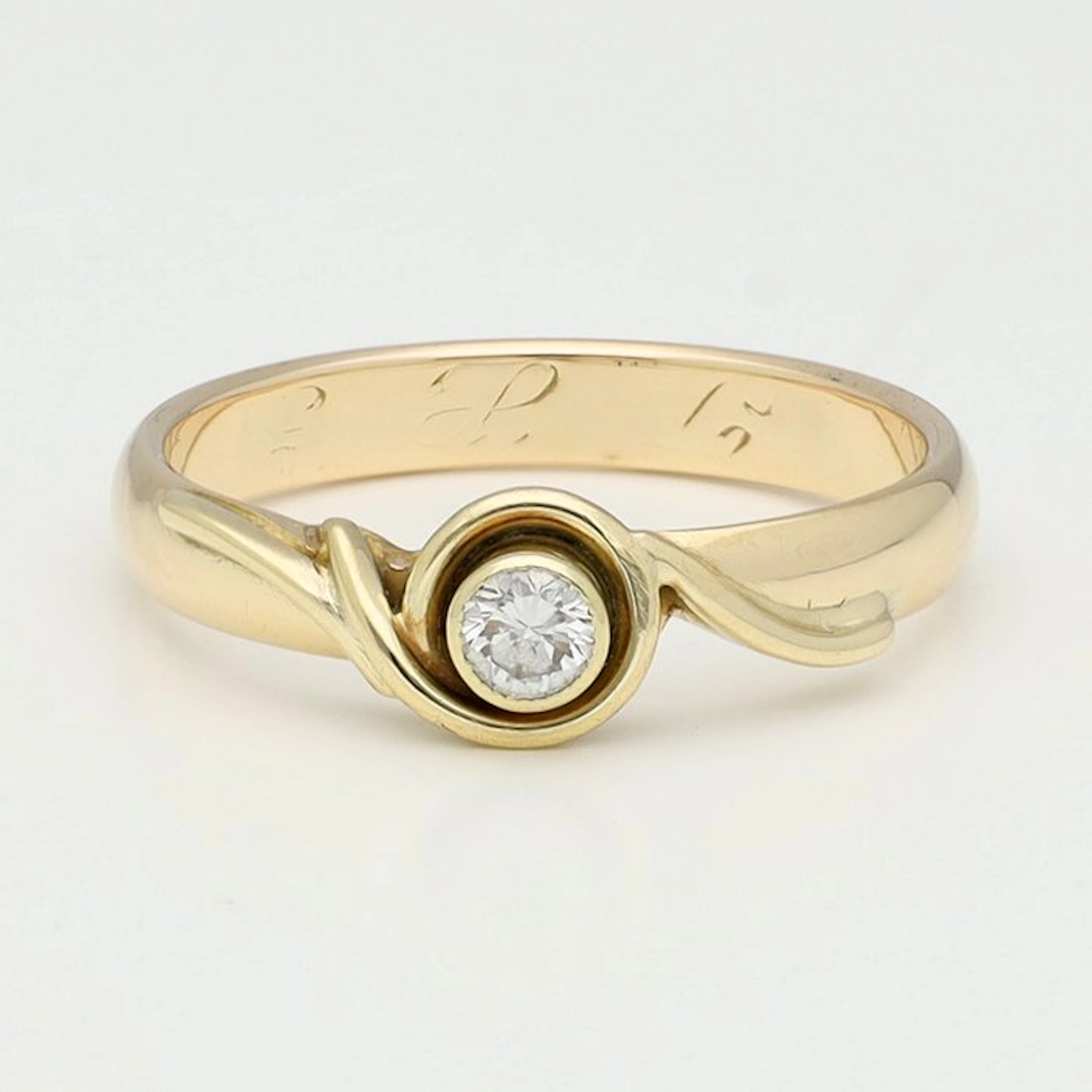Ring - 14 kt. Yellow gold Diamond (Natural)