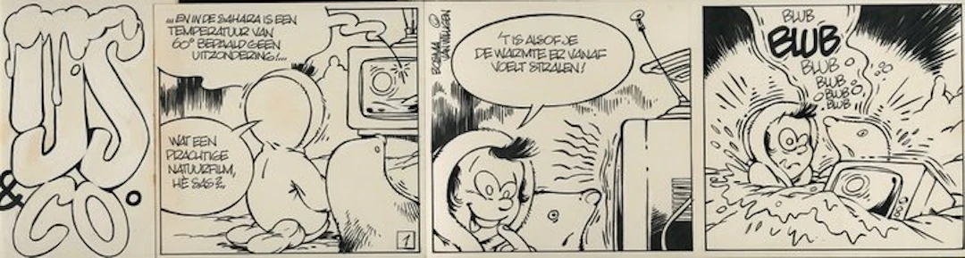 Martin Bosma en Rein van Willigen - 1 original strip - Ijs & Co (jaren 1980)