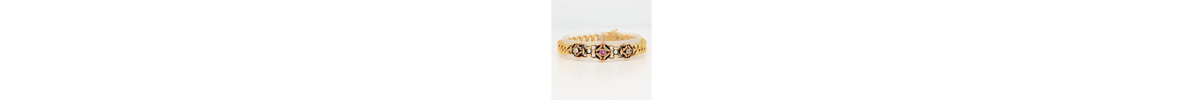Bracelet - 18 kt. Yellow gold Ruby - Diamond