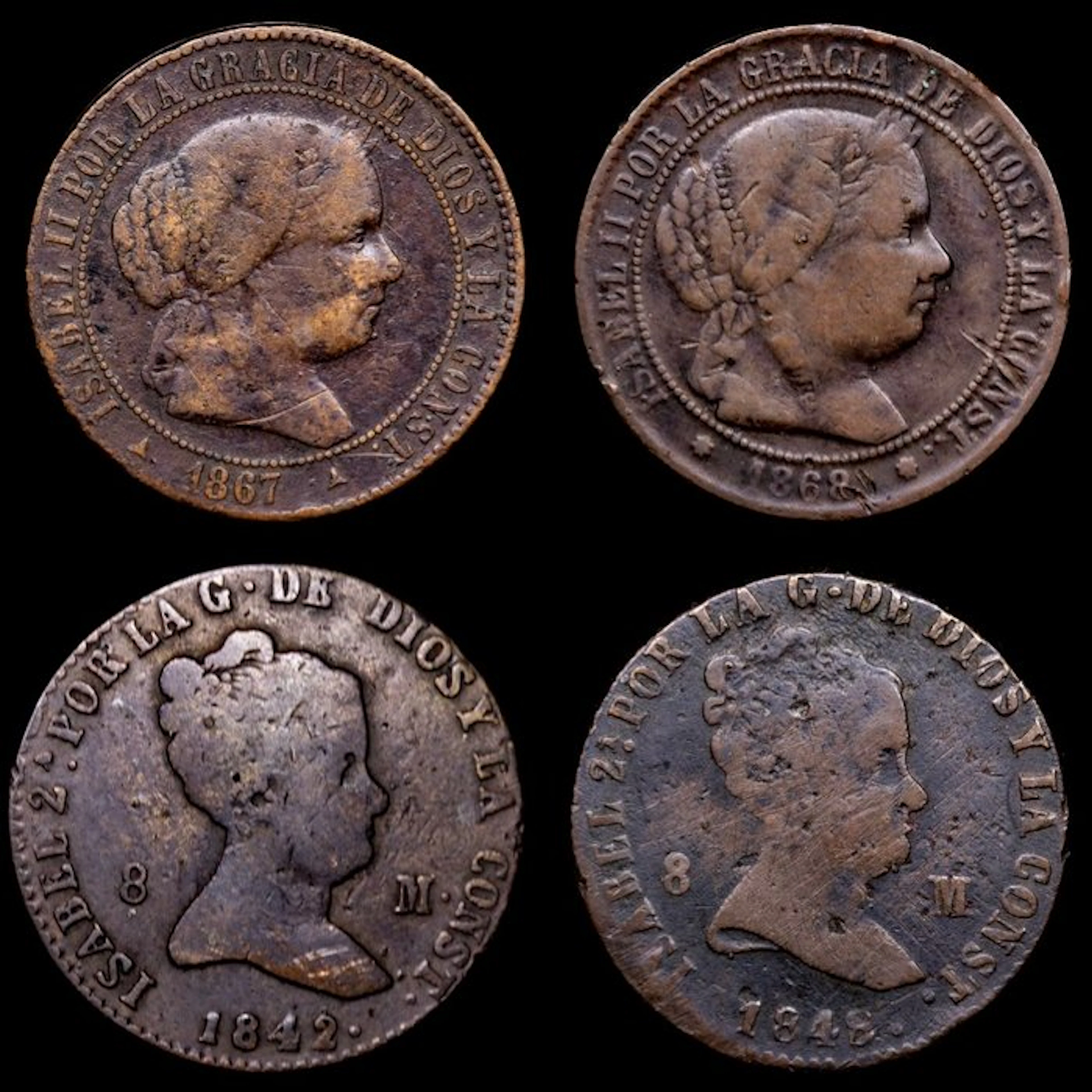 Spain. Isabel II. 8 Maravedís 1842 - 1868 / Jubia y Segovia (No reserve price)