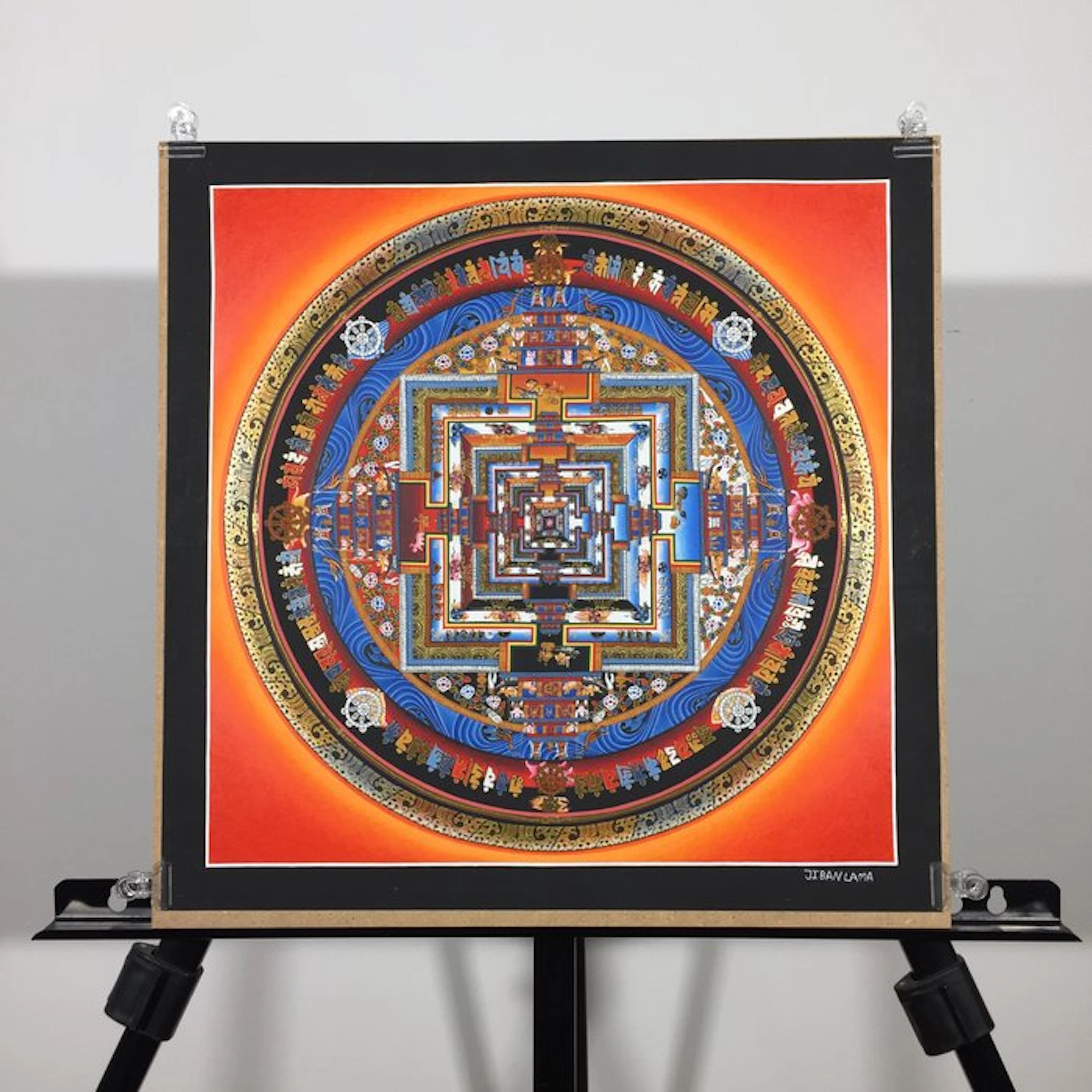 35 cm - 24 Kt Gold Details - Refined Painting of Tibetan...