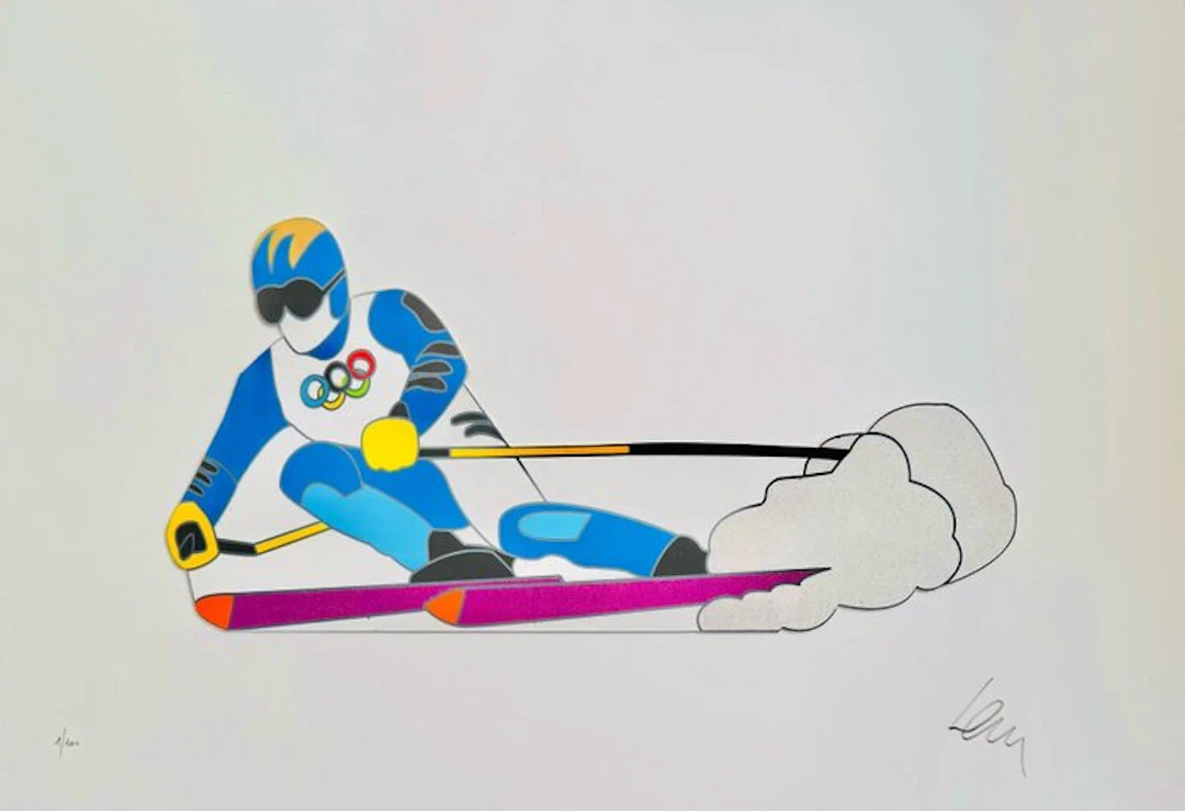 Marco Lodola (1955) - Velocità in Bianco - Skiing