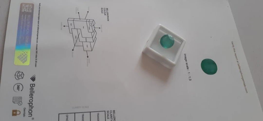 No reserve price - 1 pcs Green Emerald - 6.43 ct - Bellerophon Gemlab
