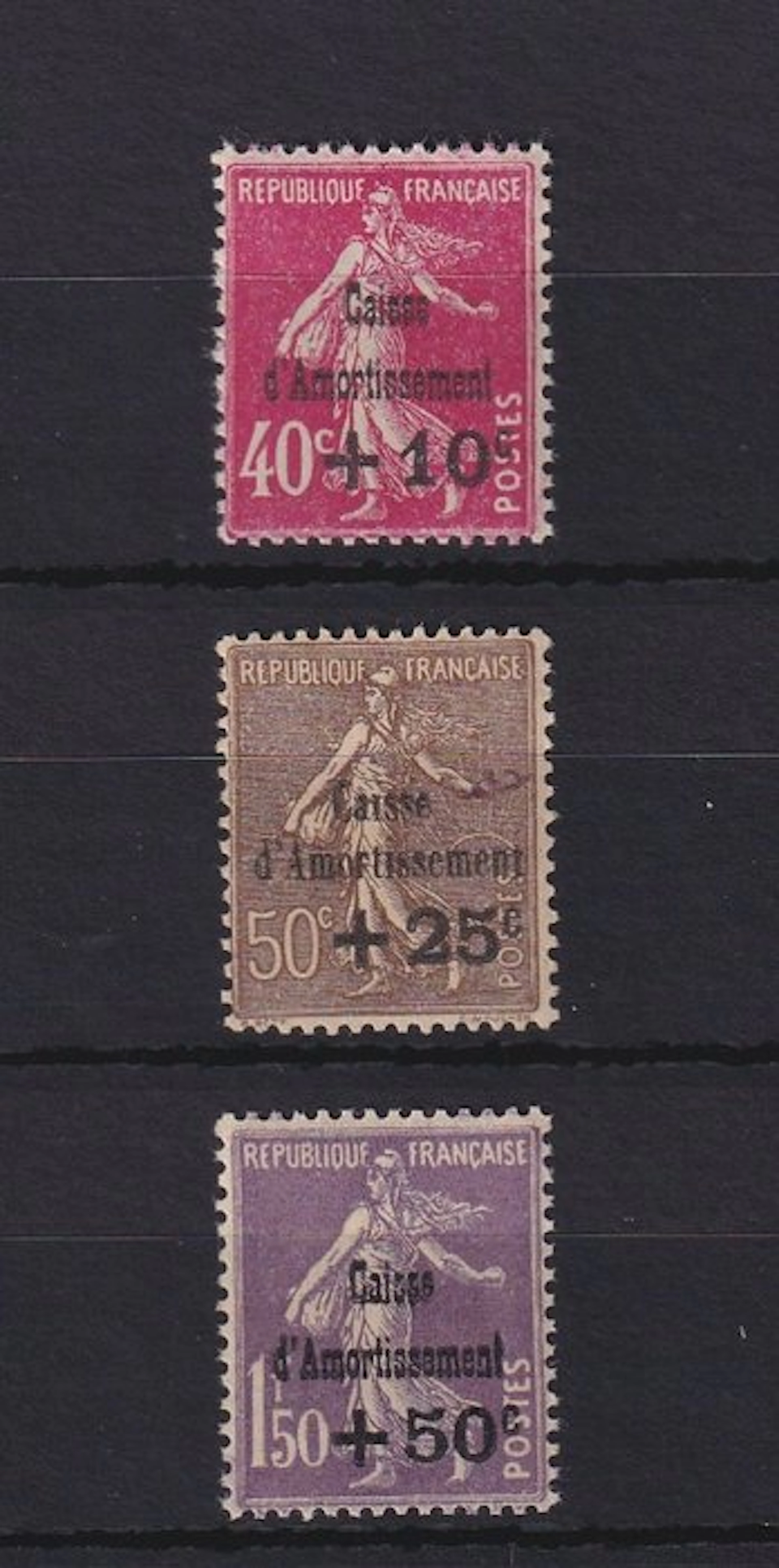 France 1930 - cote 420€, série complète sans charnière - Yvert n°266/268