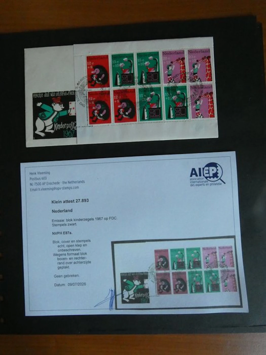 Netherlands 1967 - Child block on small FDC with findings. - NVPH e87a