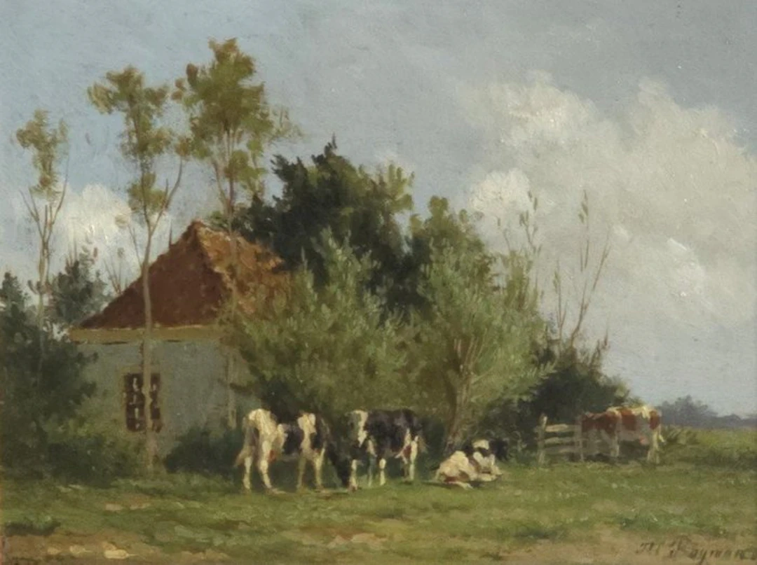 Hermanus Charles Christiaan Bogman (1861–1921) - Koeien bij boerderij
