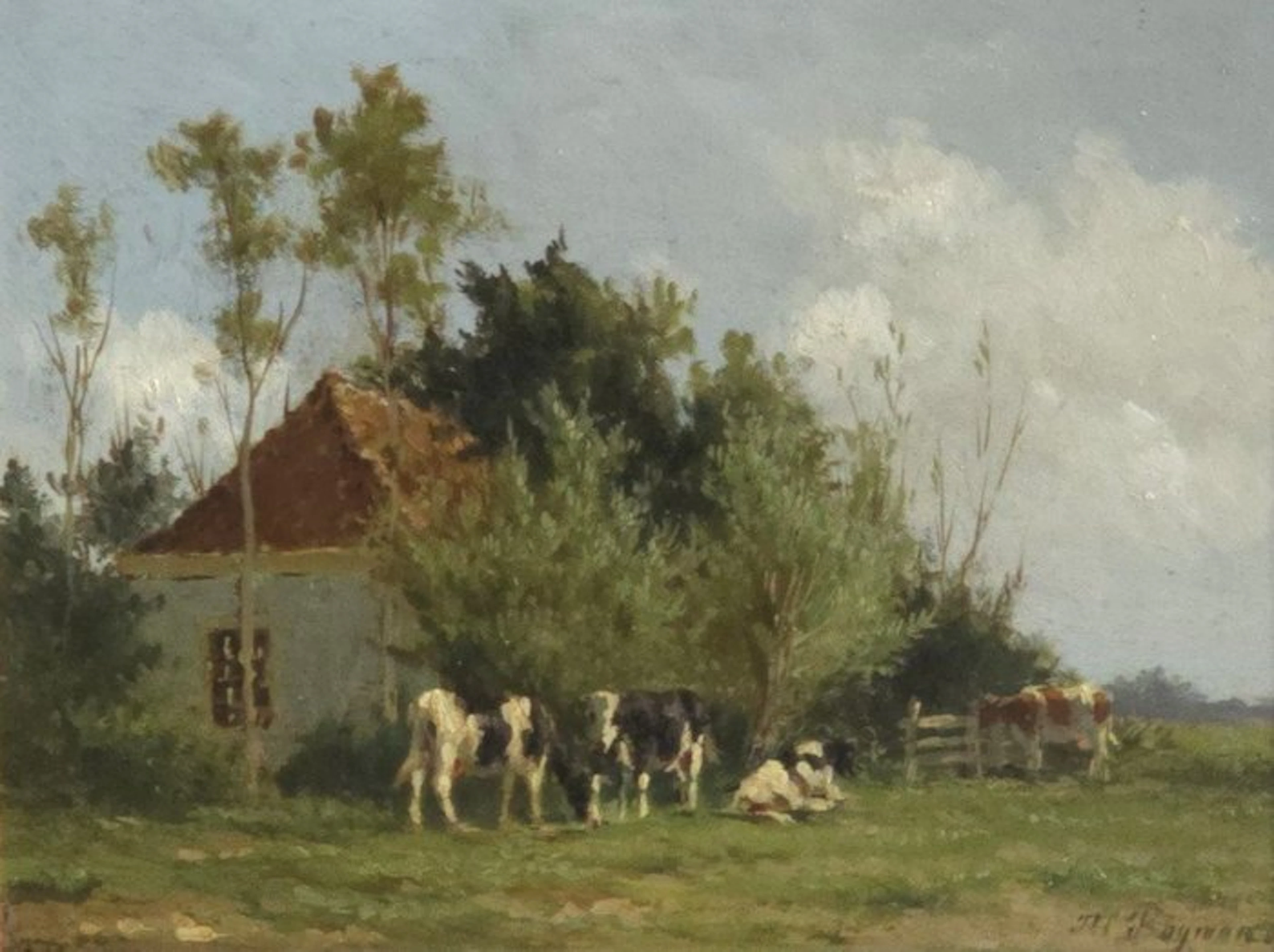 Hermanus Charles Christiaan Bogman (1861–1921) - Koeien bij boerderij