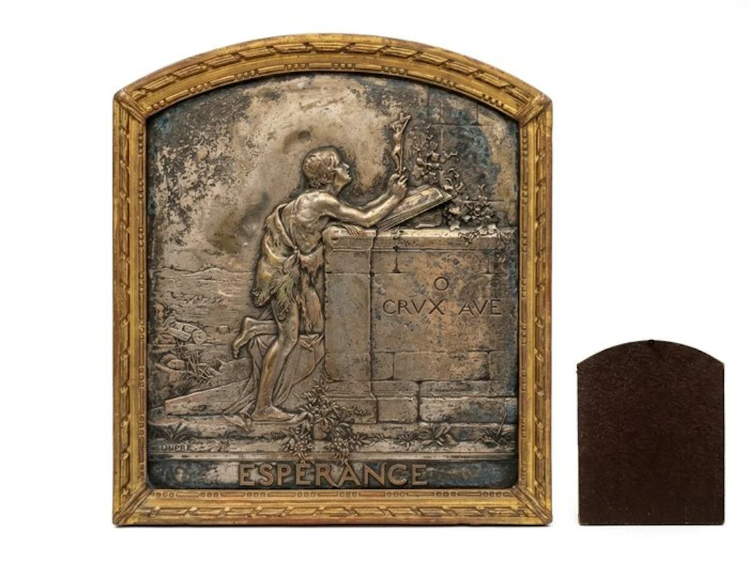 G. Dupré - Relief, San Giovanni battista - 35 cm - Bronze