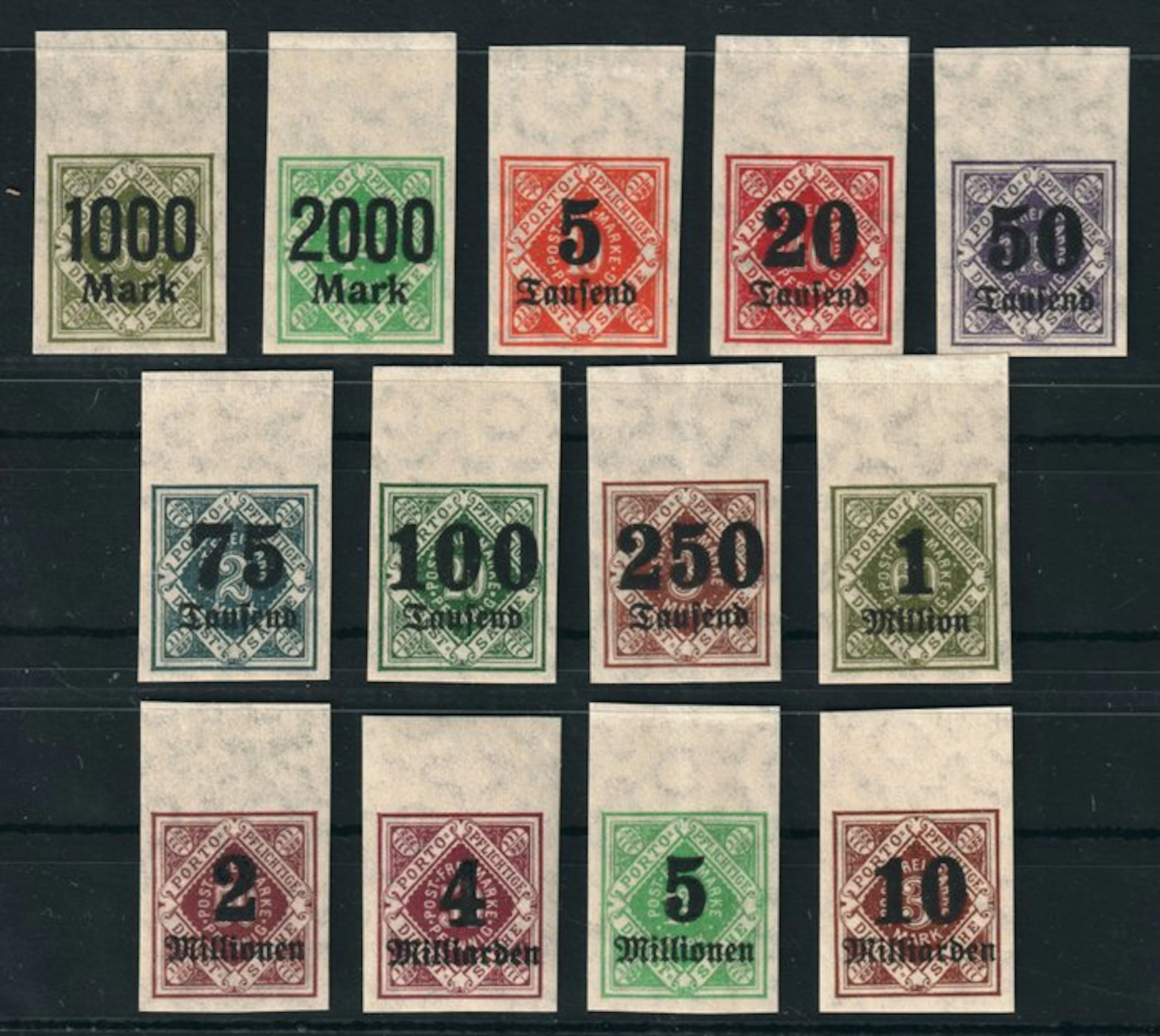 Württemberg 1923 - WÜRTTEMBERG 171-83 U ** Overprints imperforate