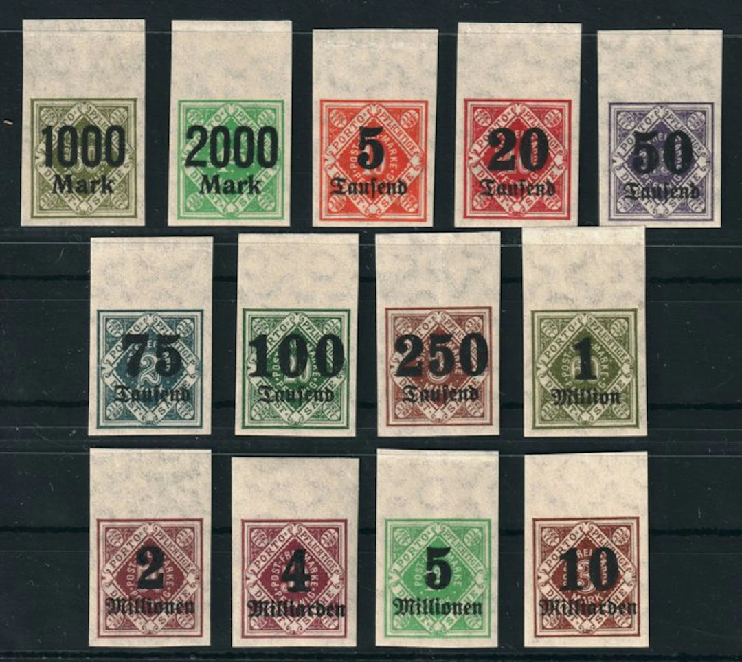Württemberg 1923 - WÜRTTEMBERG 171-83 U ** Overprints imperforate