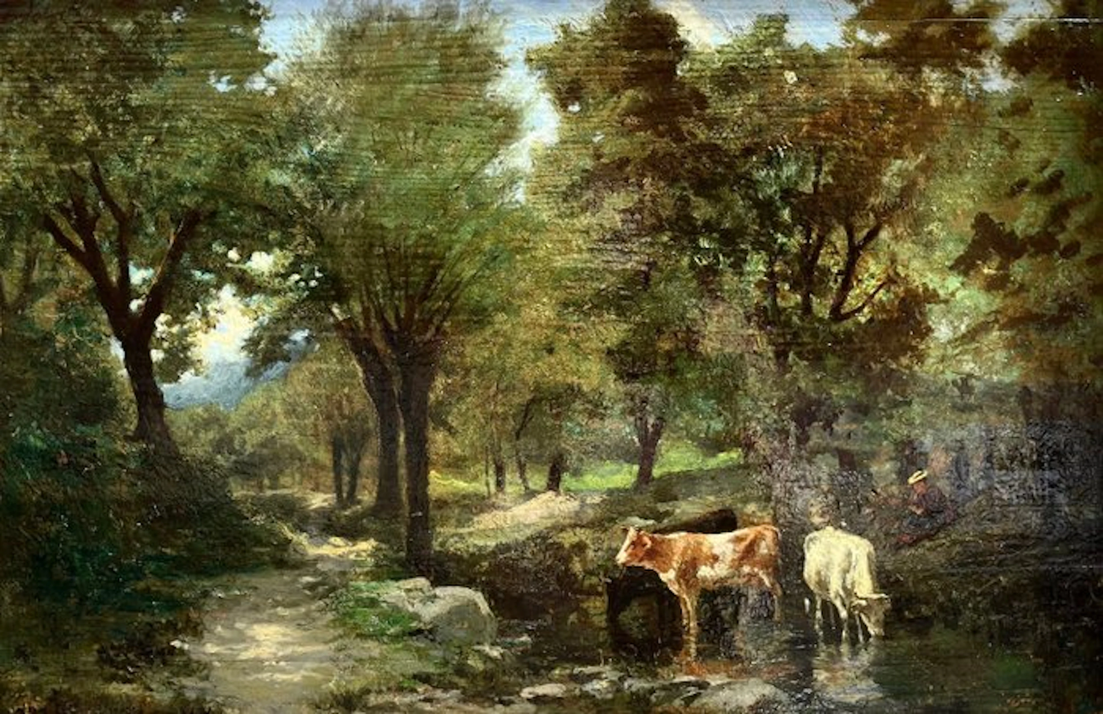 Nicolas Fonville (1805-1856) - Paysage aux vaches