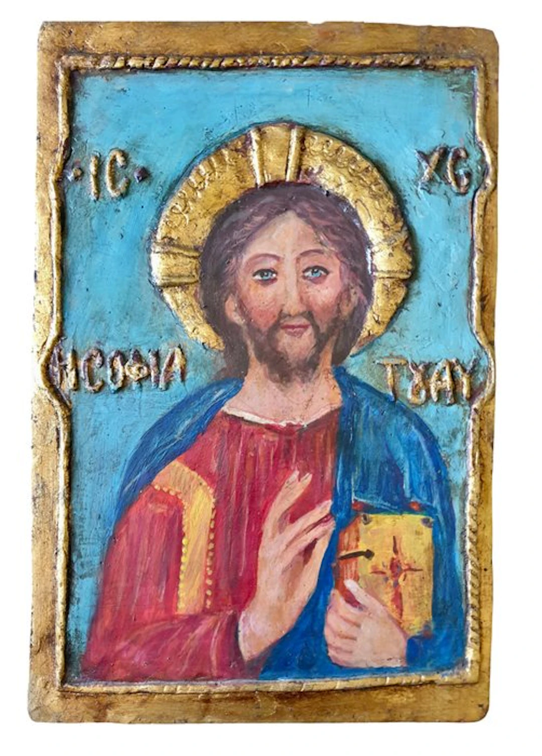 Icon - Christ Pantocrator - Wood - Hand-painted - 25 x 38 cm