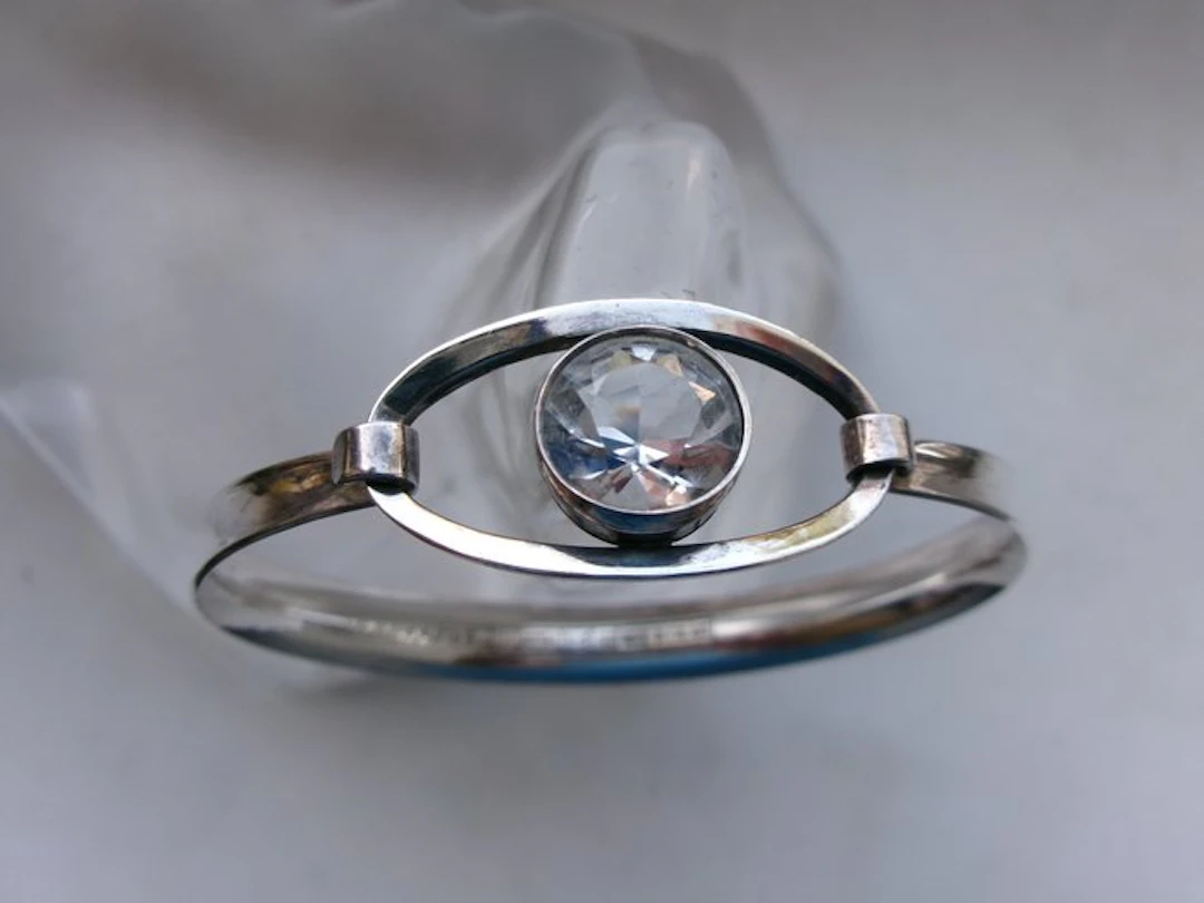 No reserve price - Bracelet Silver, Rock Crystal - Erik Granit Finland 1971