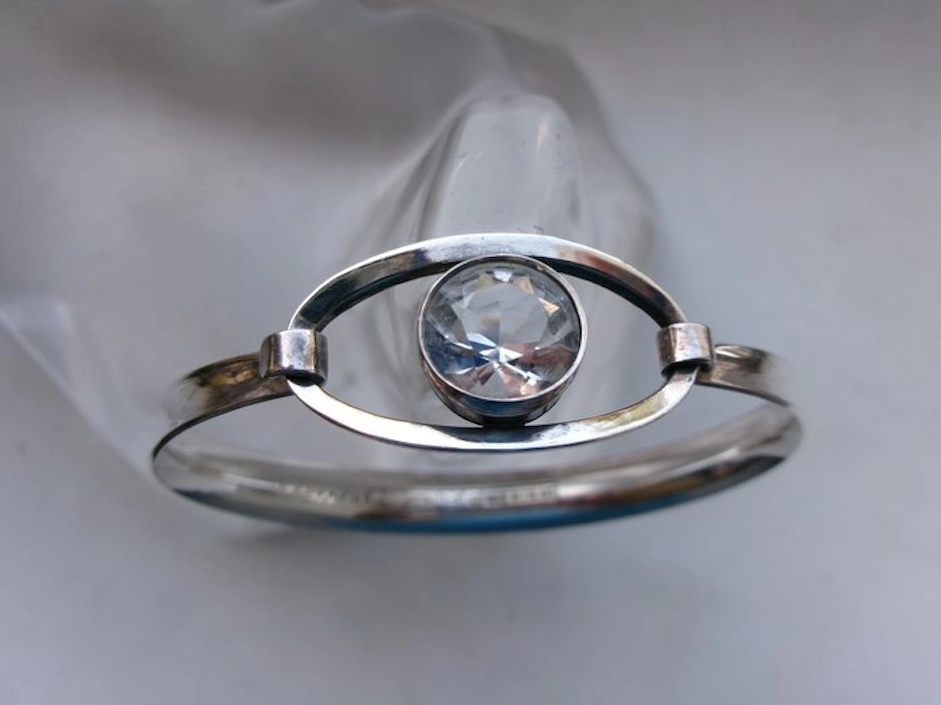 No reserve price - Bracelet Silver, Rock Crystal - Erik Granit Finland 1971