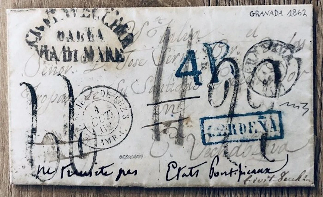 Spain 1861/1862 - Spain 1862 Granada letter X Sardinia X...