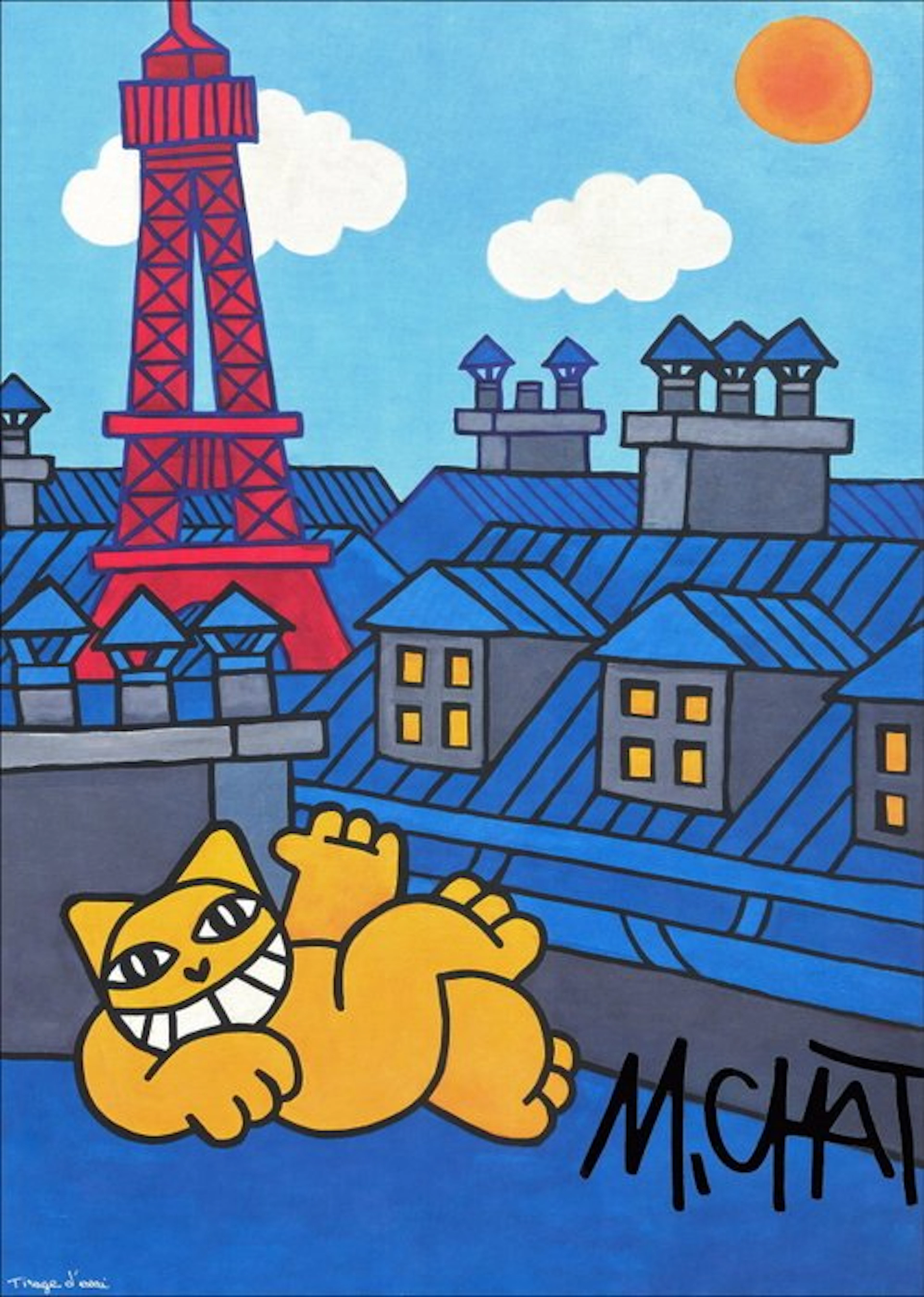M. Chat (Thoma Vuille) (1977) - Chat sur les toits de Paris - Tirage d'Essai !