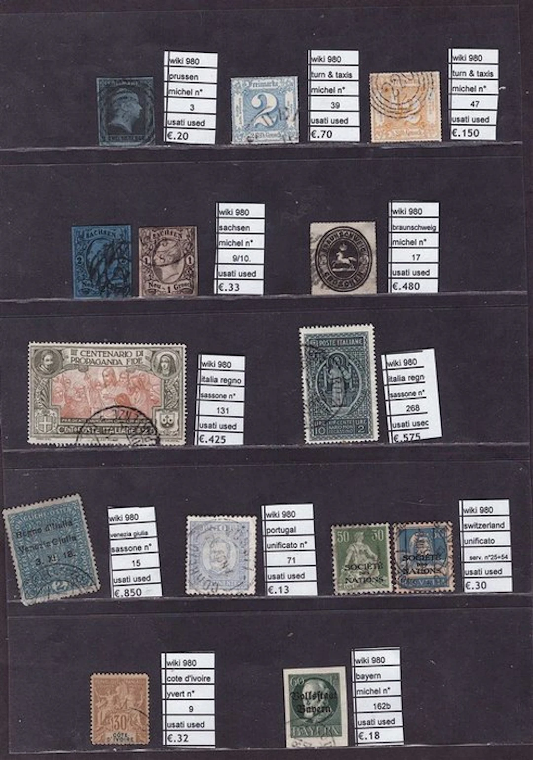 World 1850 - Beautiful collection of world stamps from the classic range