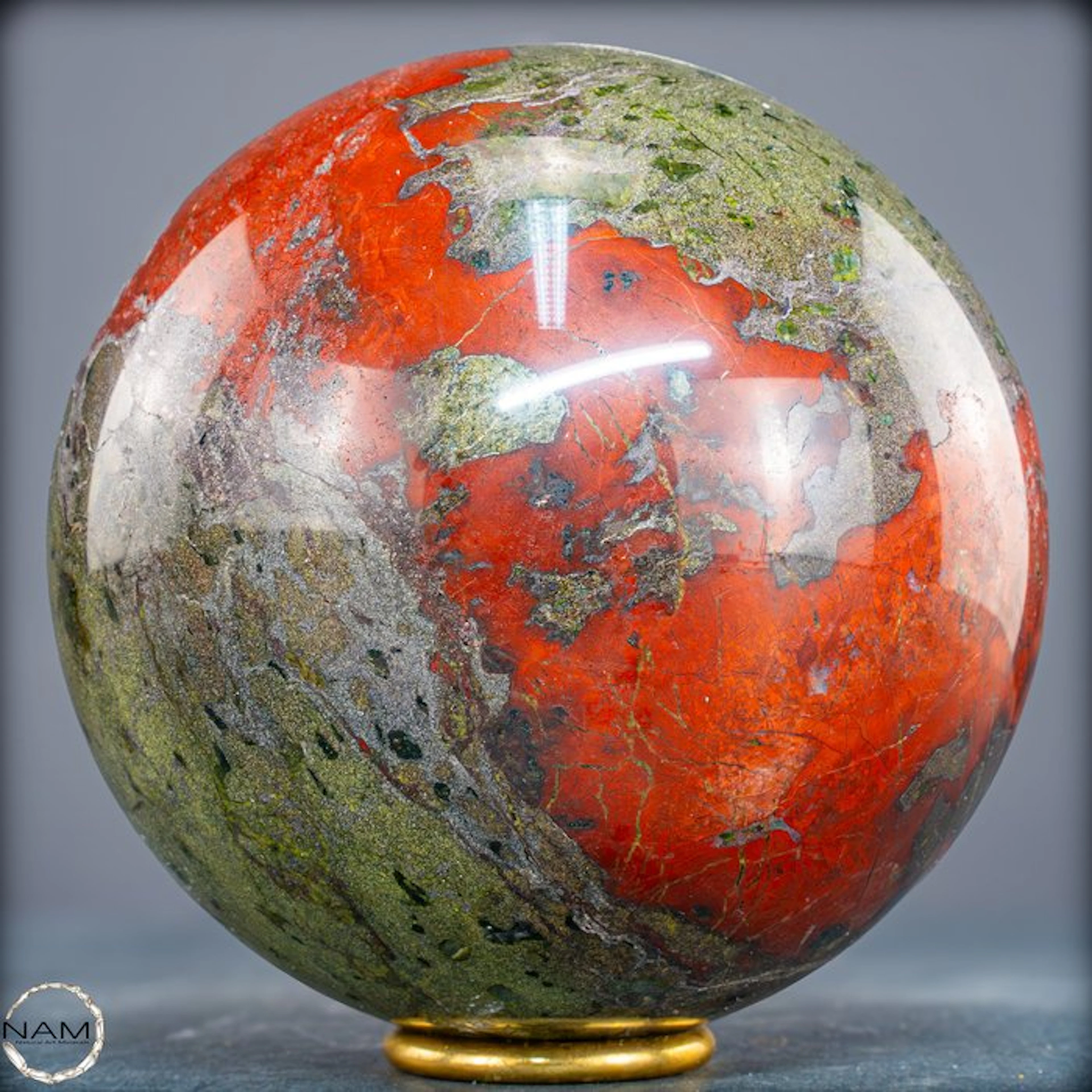Rare Natural Dragon Blood Jasper Sphere- 3342.94 g