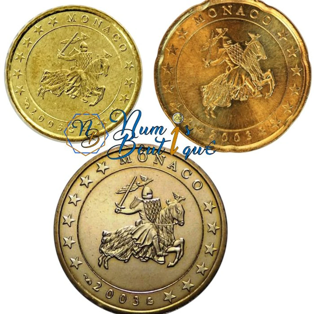Monaco. 10 Cents / 20 Cents / 50 Cents 2003 (No reserve price)
