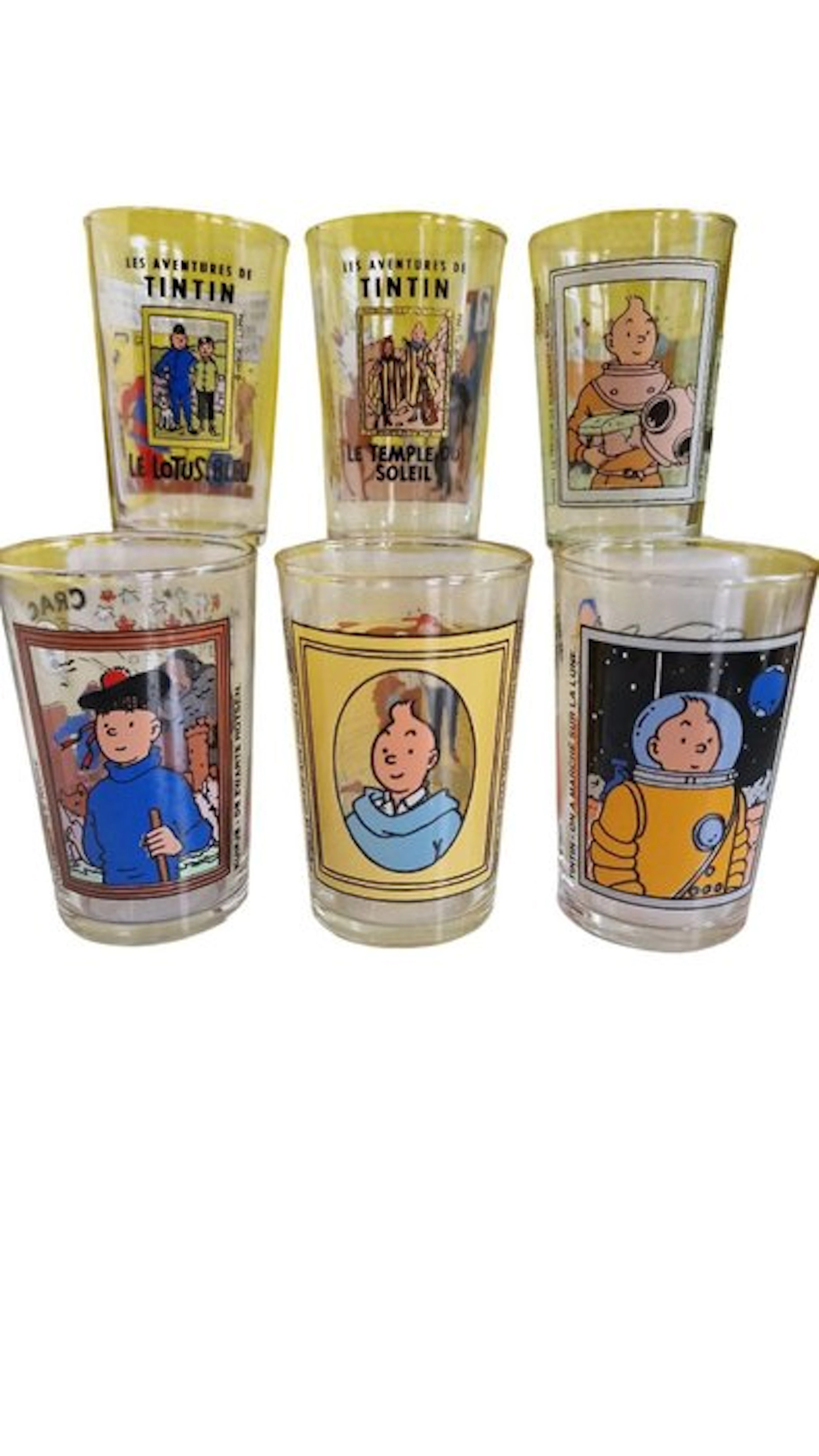 Tintin - 6 Tintin - Collection of 6 Amora mustard-colored...