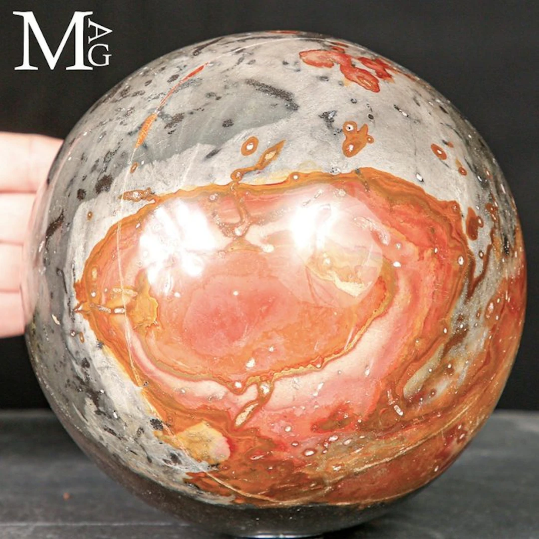 Earthy Polychrome Jasper Special Natural Design A sphere...
