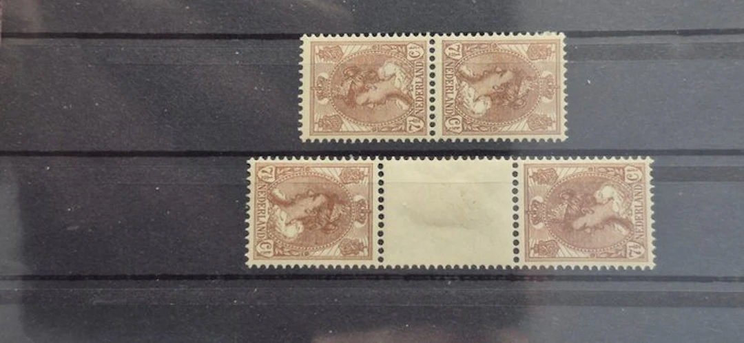 Netherlands 1924 - Second printing tête-bêche pairs with gum - 61b, 61d