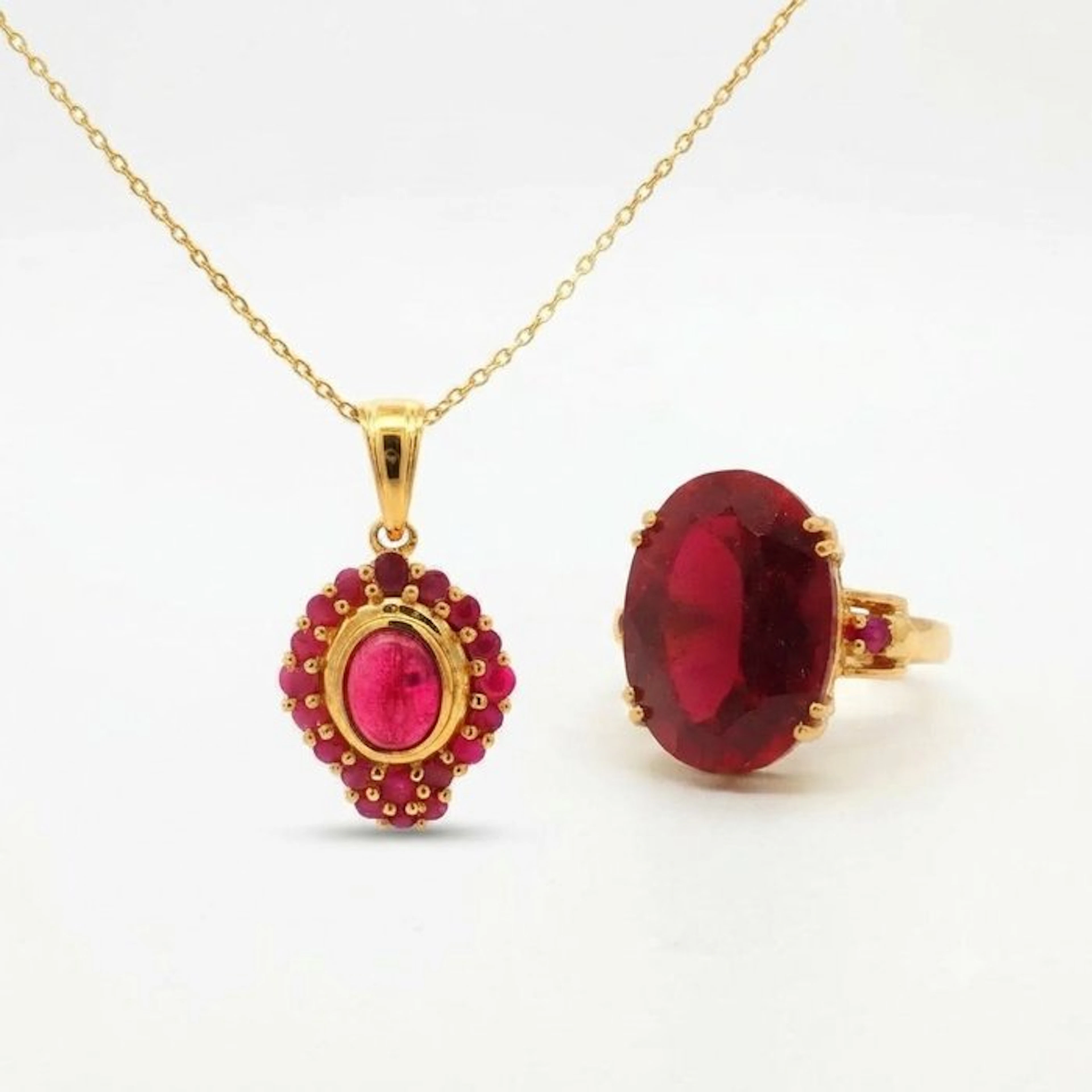 No reserve price - 2 piece jewellery set Gold-plated
