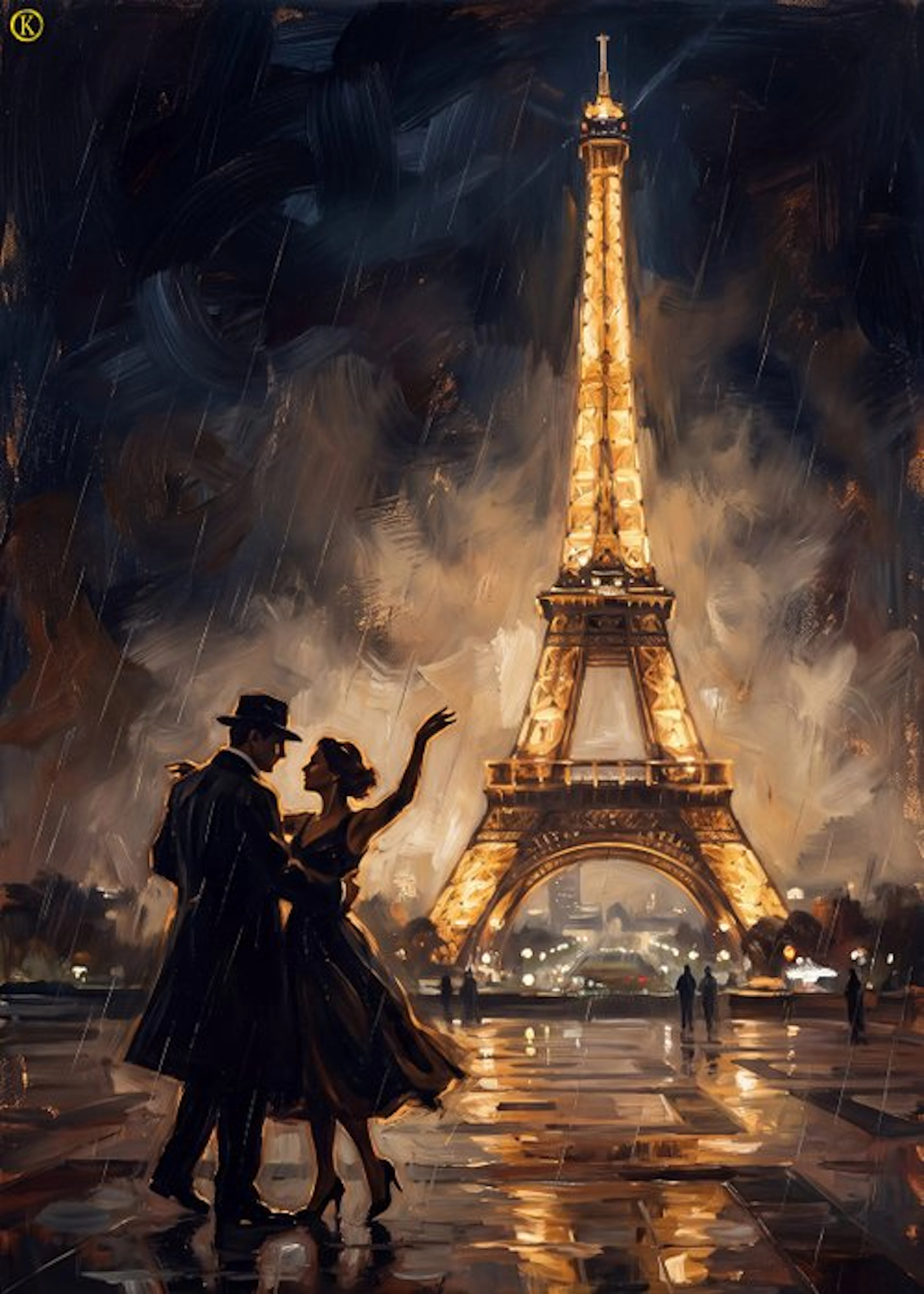 Kleury.art - [XL Canvas] "Waltz Beneath the Iron Tower” by Kleury.art (1/5)