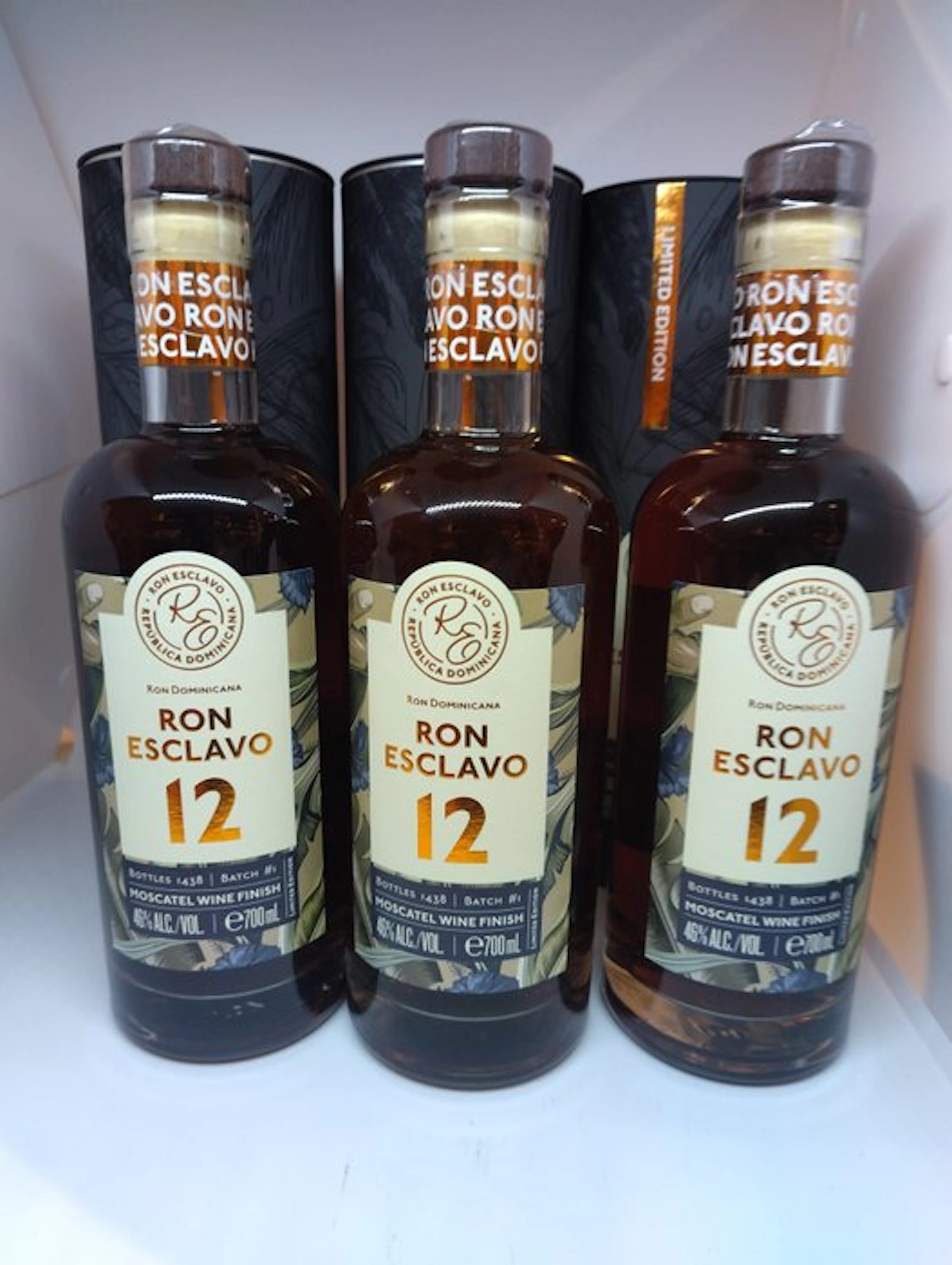 Ron Esclavo - 12 ans Finish Moscatel - 70cl - 3 bottles